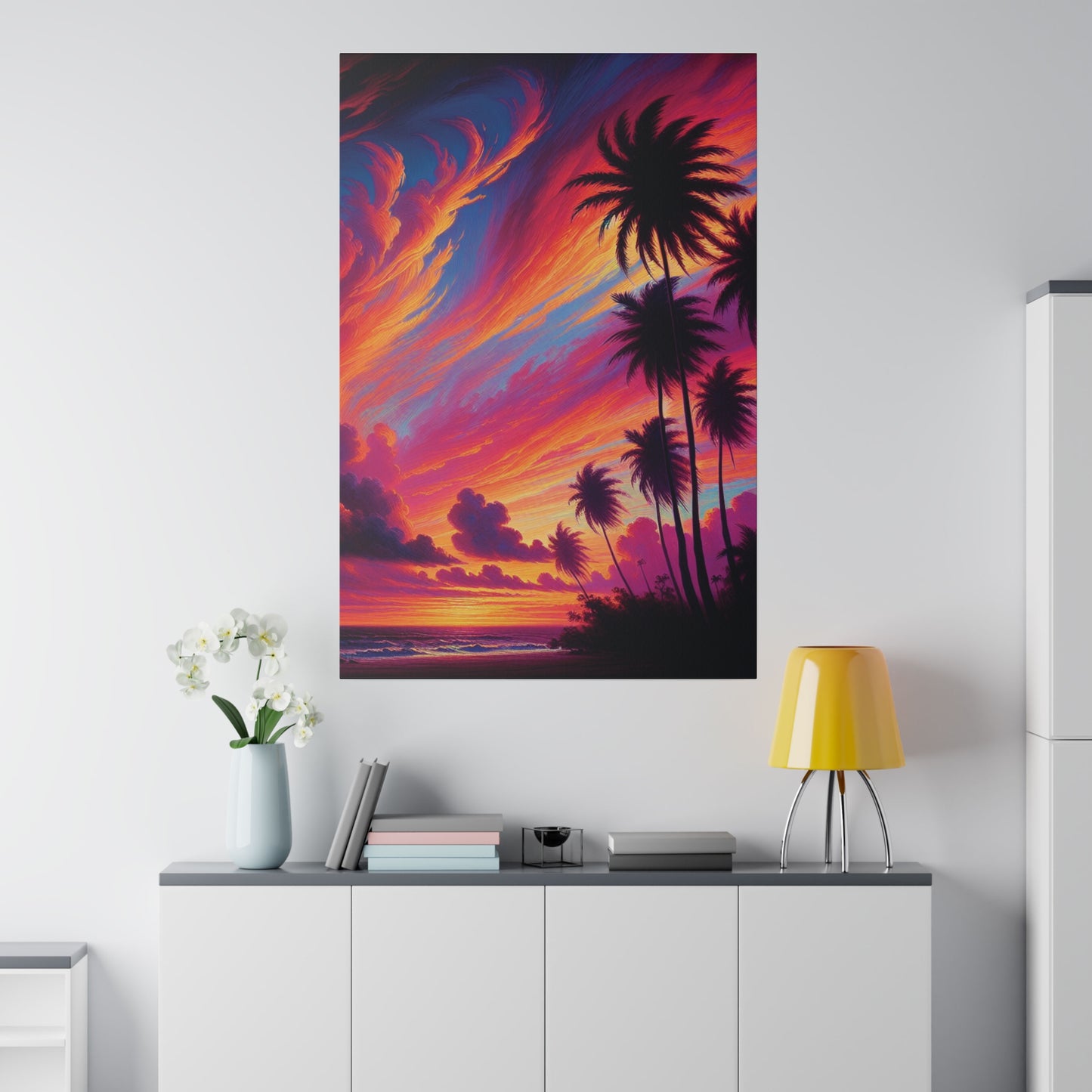 7829J - miami beach art, sunset background, ocean art work, beach art work, sunset designs, miami beach painting, miami beach print