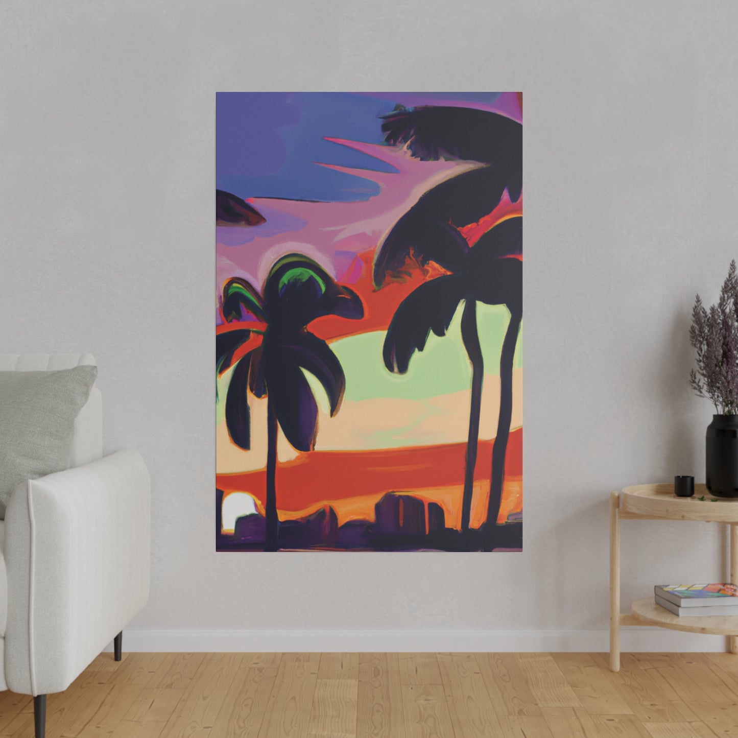 4438V - Miami Beach Sunset Painting Print | Miami | Beach | Sunset | Poster | Home Decor | Wall Art | Canvas