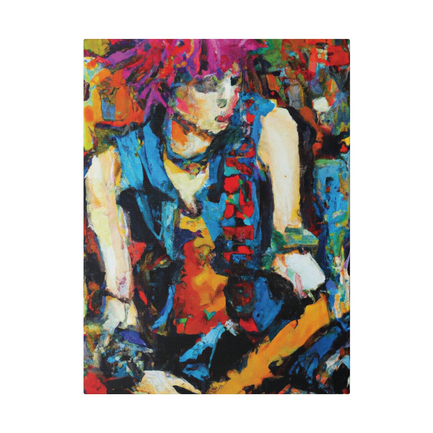 5373K - Rockstar Oil Painting Style Print | Poster | Home Decor | Wall Art | Music Art | Canvas