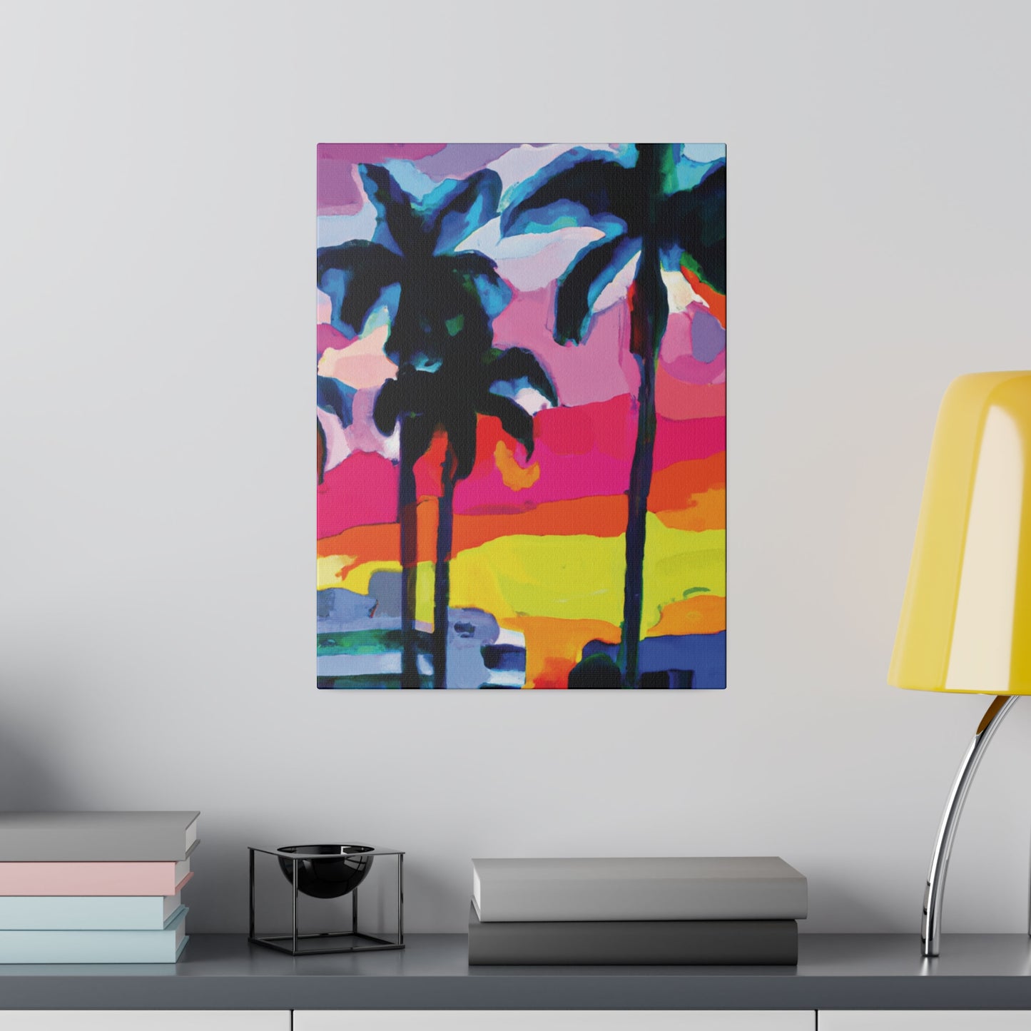 9342C - Miami Beach Sunset Painting Print | Miami | Beach | Sunset | Poster | Home Decor | Wall Art | Canvas