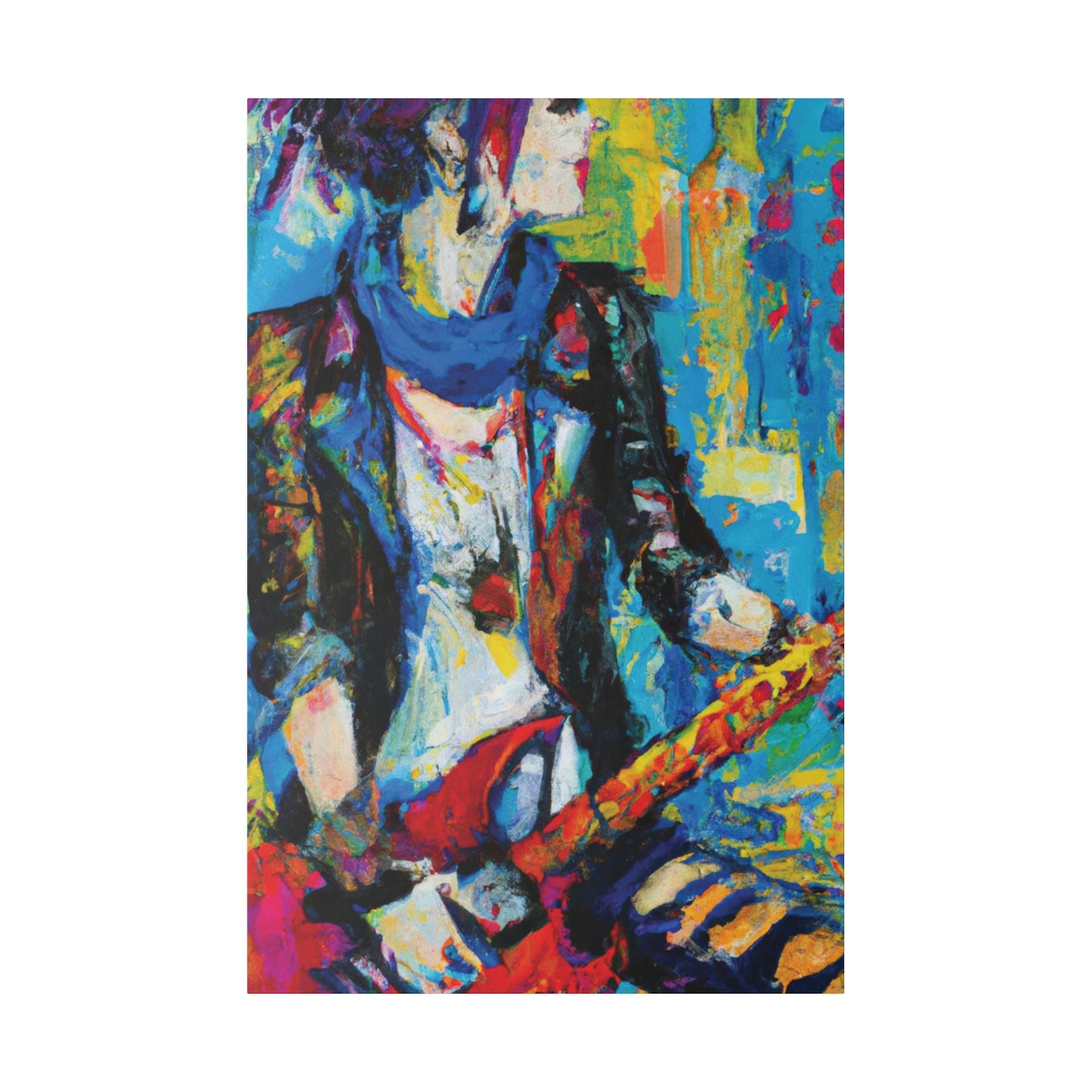 2583Q - Rockstar Oil Painting Style Print | Poster | Home Decor | Wall Art | Music Art | Canvas