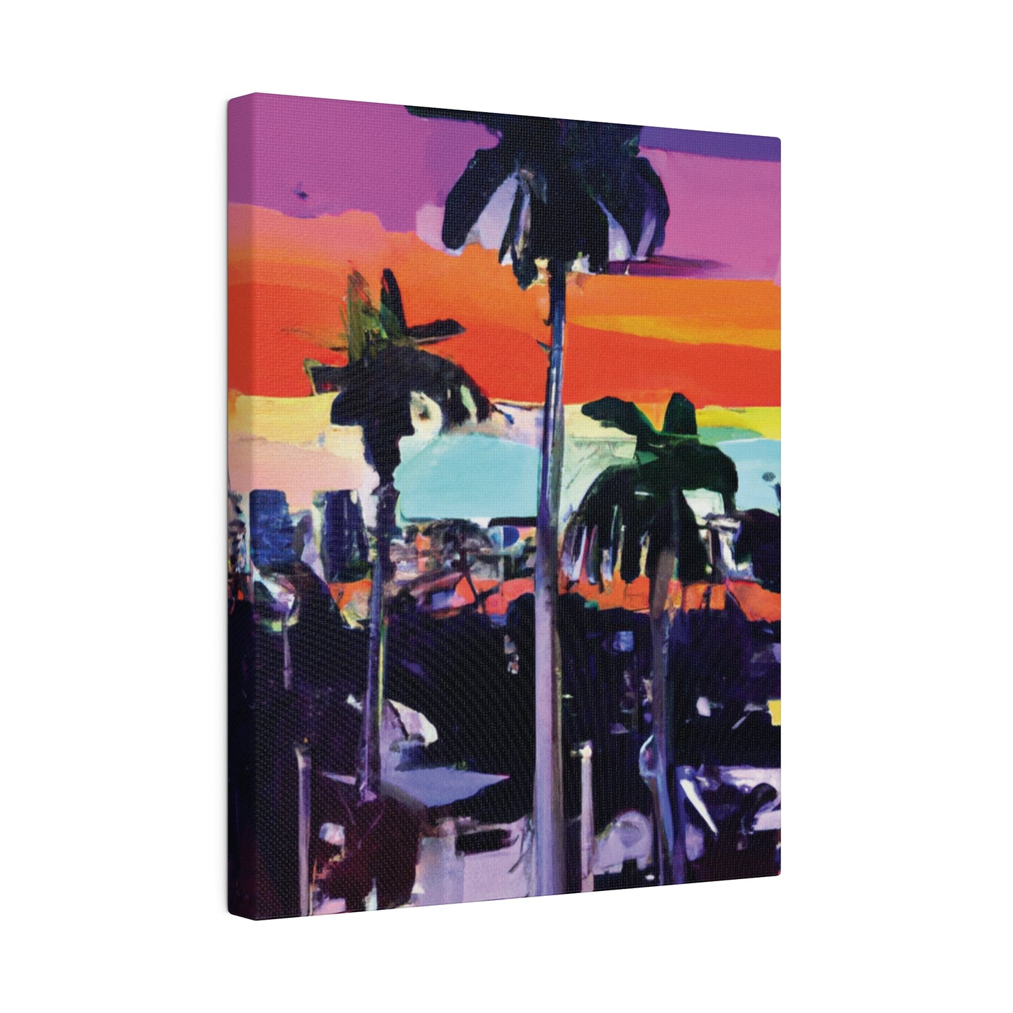 8668T - Miami Beach Sunset Painting Print | Miami | Beach | Sunset | Poster | Home Decor | Wall Art | Canvas