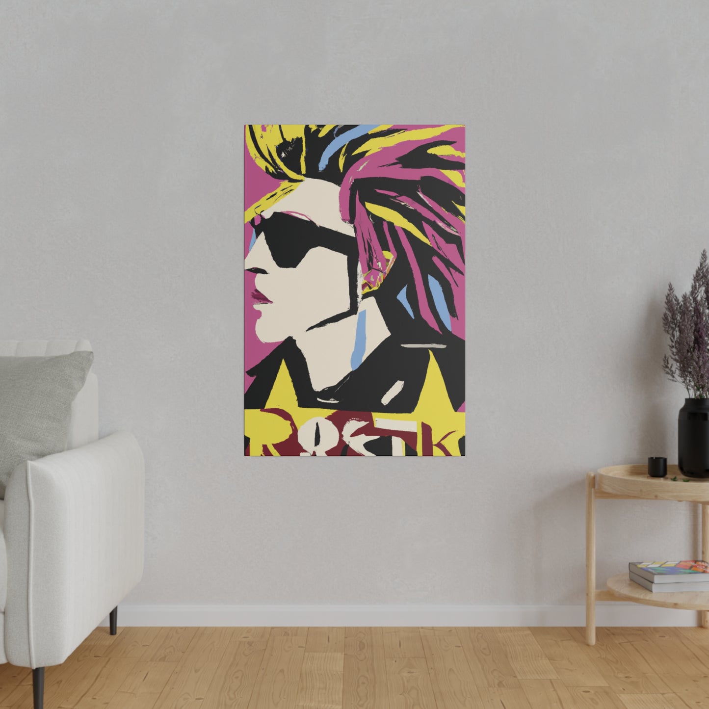 6201W - Rockstar Painting Print | Face | Abstract | Poster | Home Decor | Wall Art | Music Art | Canvas