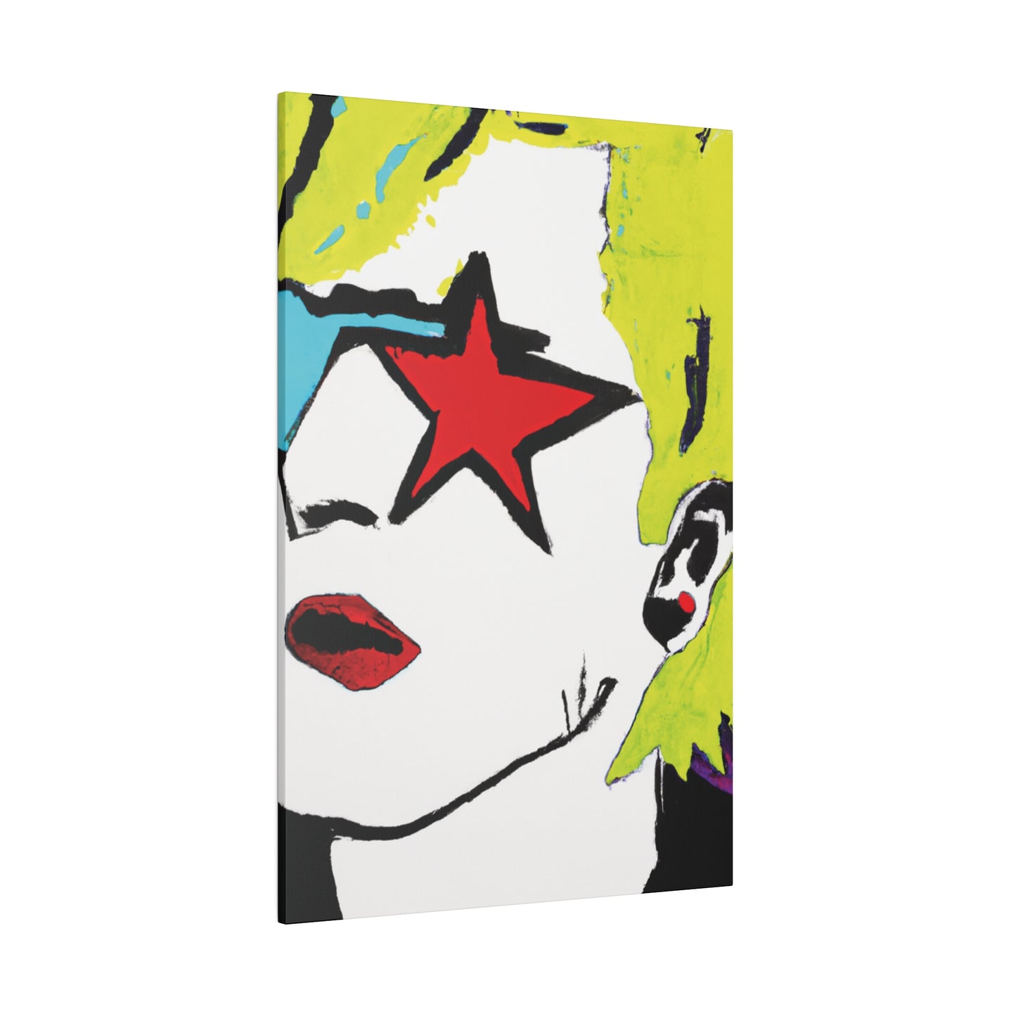 6352S - Rockstar Painting Print | Face | Abstract | Poster | Home Decor | Wall Art | Music Art | Canvas