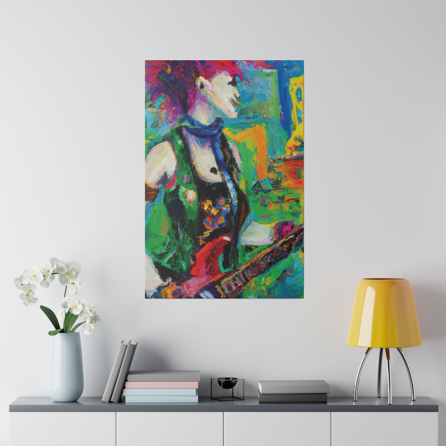 3467C - Rockstar Oil Painting Style Print | Poster | Home Decor | Wall Art | Music Art | Canvas