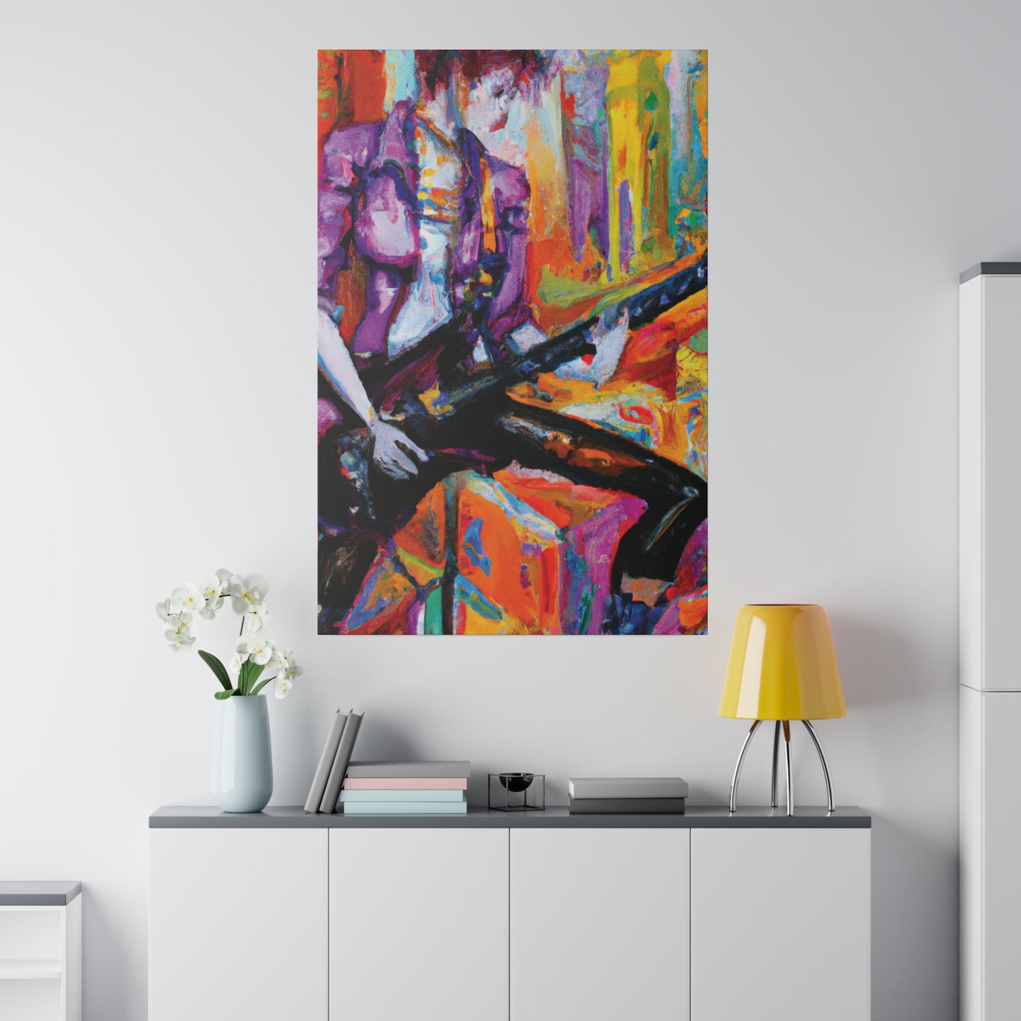 477F - Rockstar Oil Painting Style Print | Poster | Home Decor | Wall Art | Music Art | Canvas