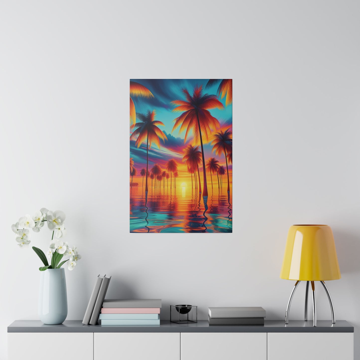 8235F - Miami Beach Sunset Painting Print | Miami | Beach | Sunset | Poster | Home Decor | Wall Art | Canvas