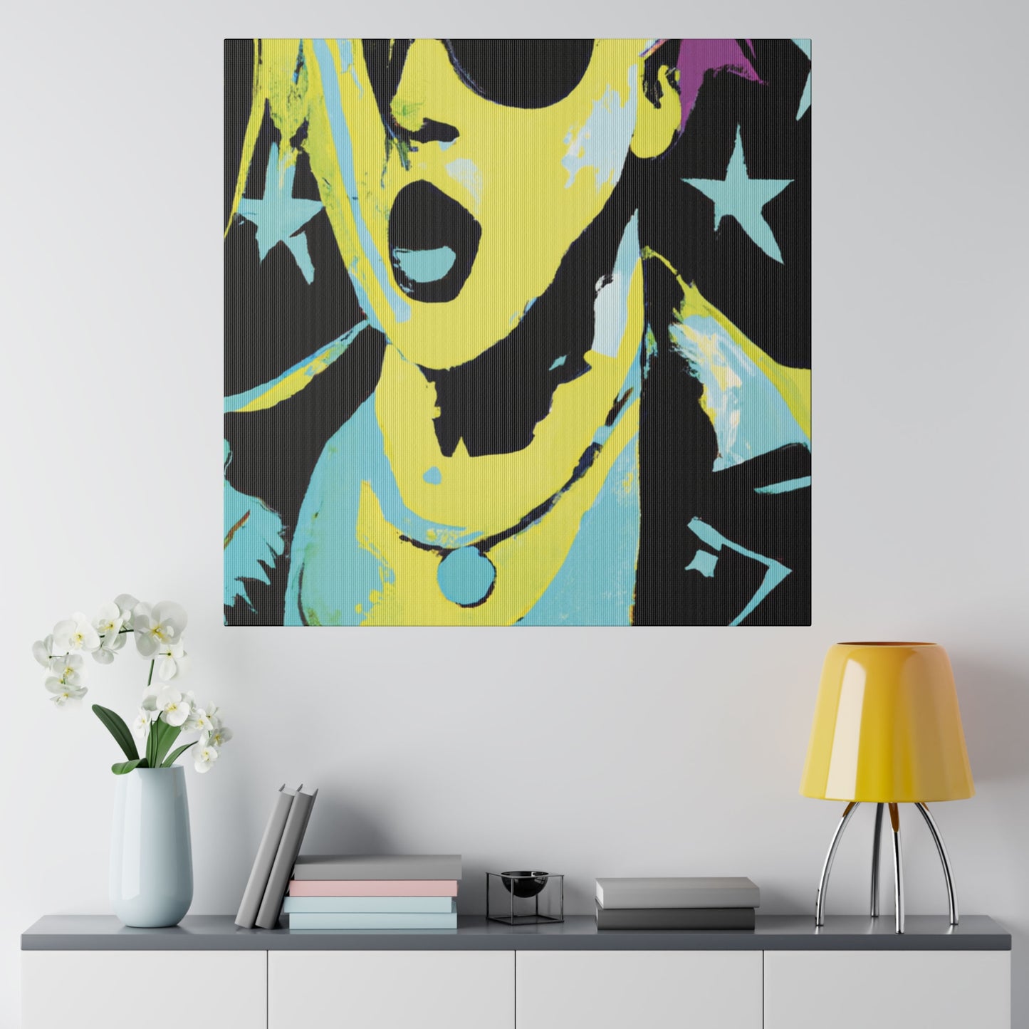 432K - Rockstar Painting Print | Face | Abstract | Poster | Home Decor | Wall Art | Music Art | Canvas