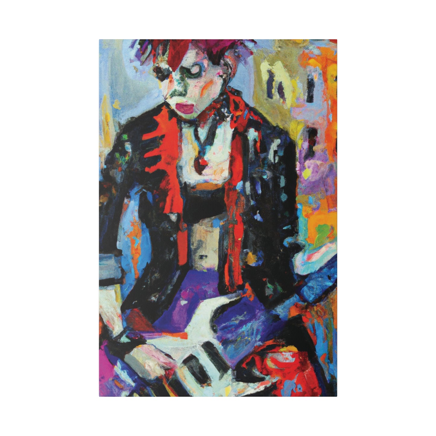 1237Q - Rockstar Oil Painting Style Print | Poster | Home Decor | Wall Art | Music Art | Canvas