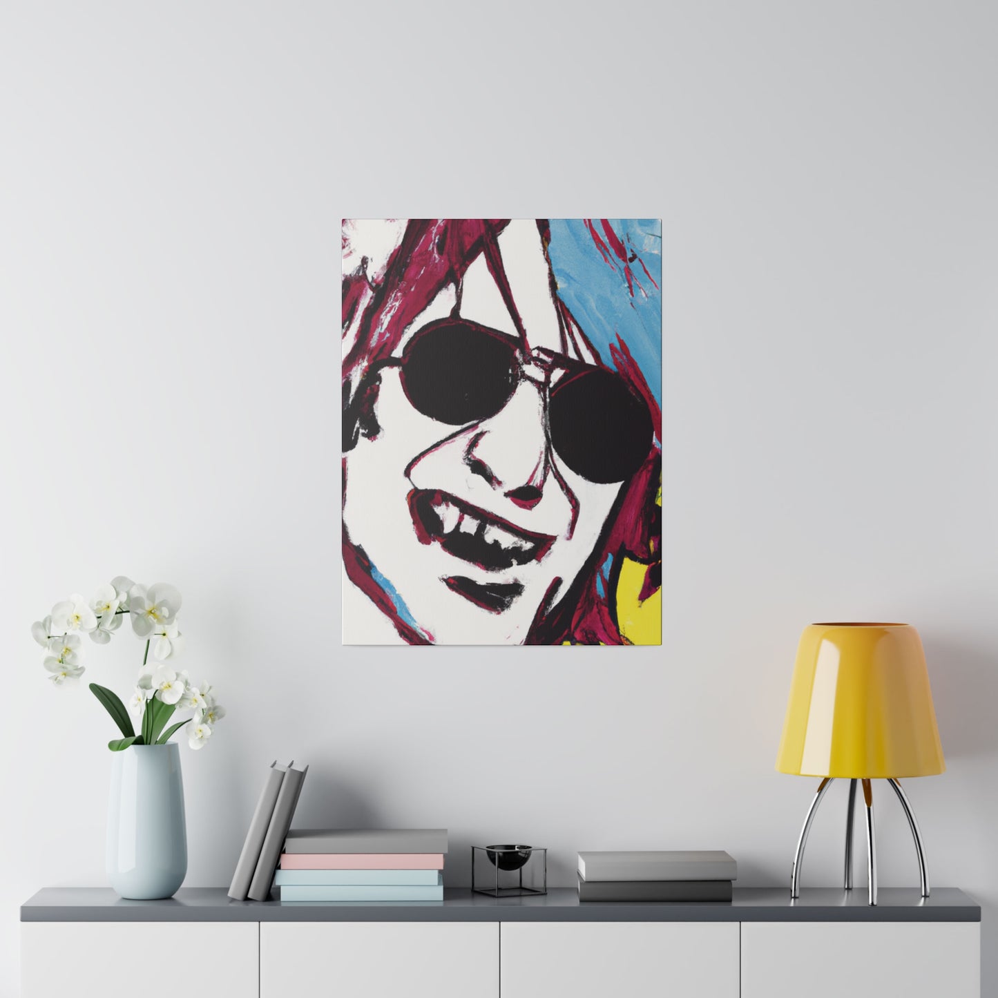 6455Z - Rockstar Painting Print | Face | Abstract | Poster | Home Decor | Wall Art | Music Art | Canvas