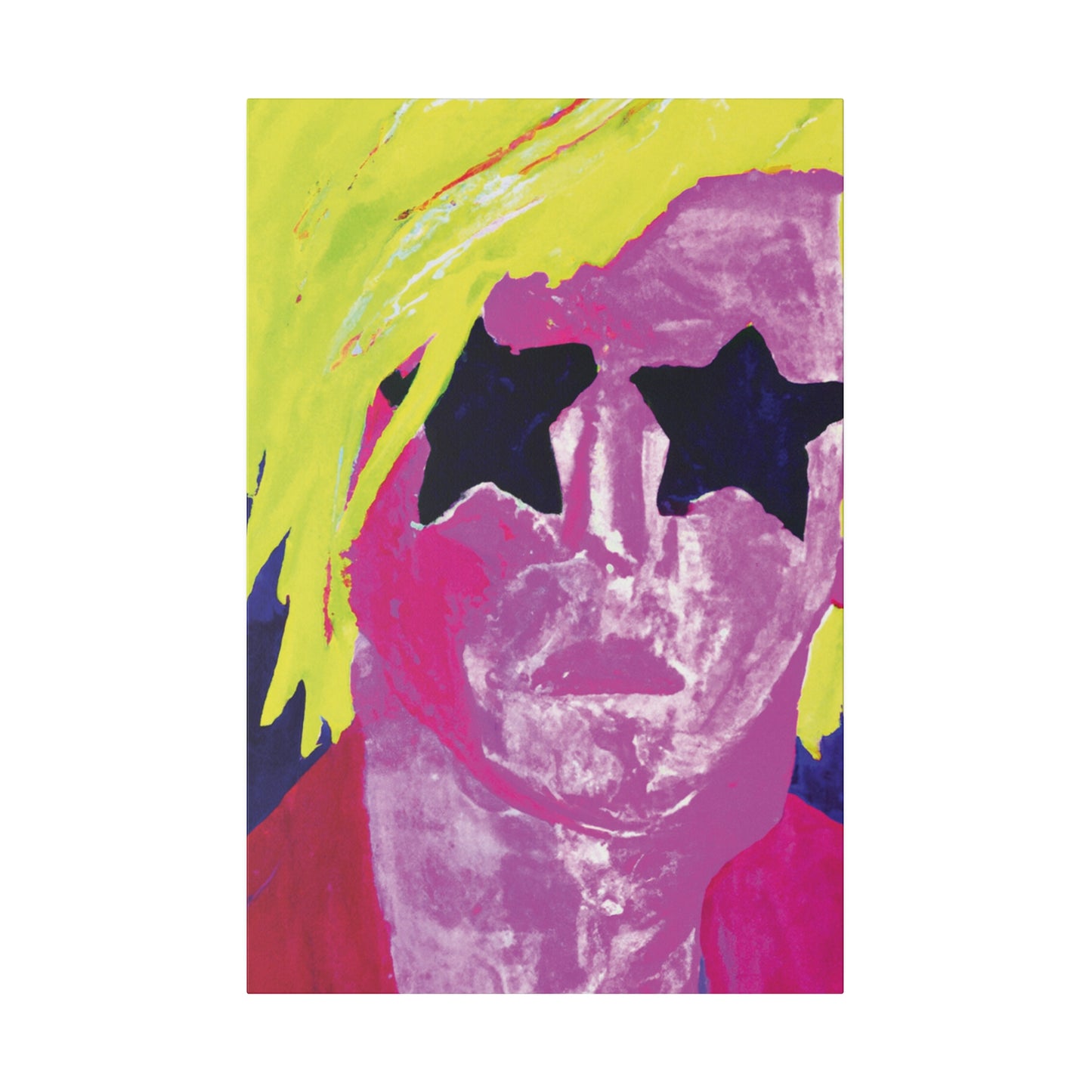 7563W - Rockstar Painting Print | Face | Abstract | Poster | Home Decor | Wall Art | Music Art | Canvas