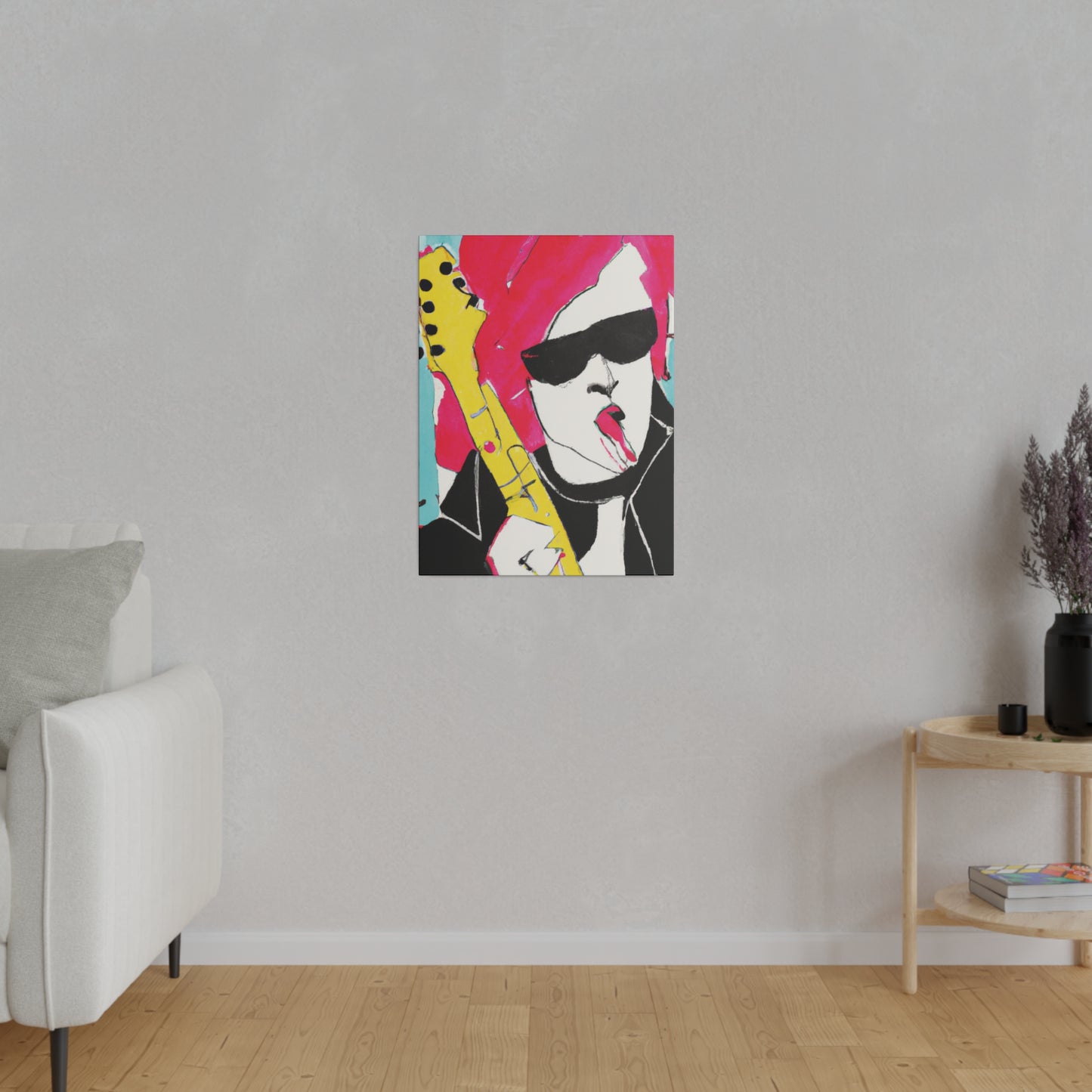 8791V - Rockstar Painting Print | Face | Abstract | Poster | Home Decor | Wall Art | Music Art | Canvas