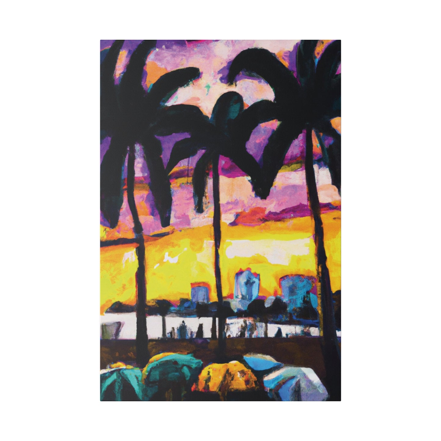 5162A - Miami Beach Sunset Painting Print | Miami | Beach | Sunset | Poster | Home Decor | Wall Art | Canvas