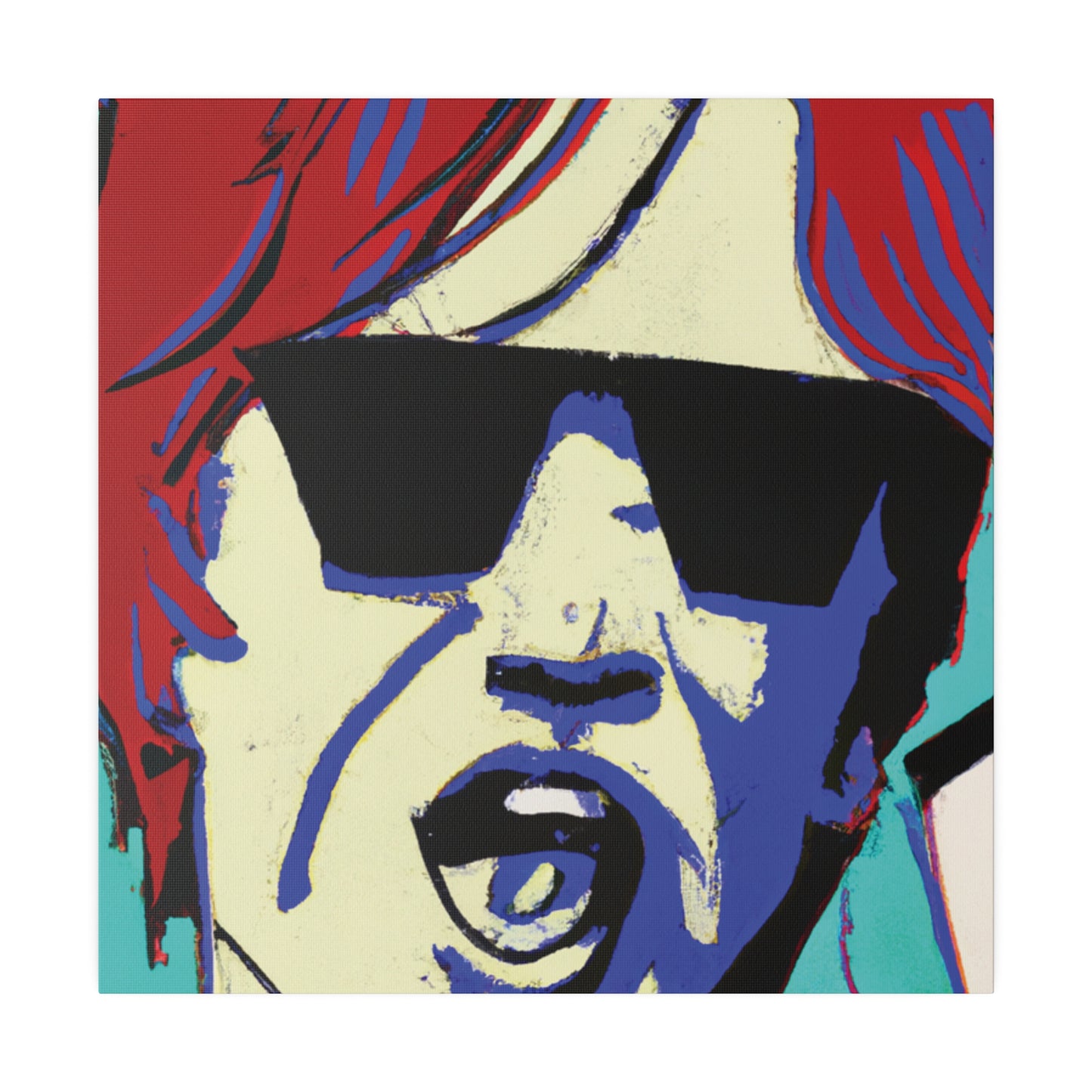 3245Z - Rockstar Painting Print | Face | Abstract | Poster | Home Decor | Wall Art | Music Art | Canvas