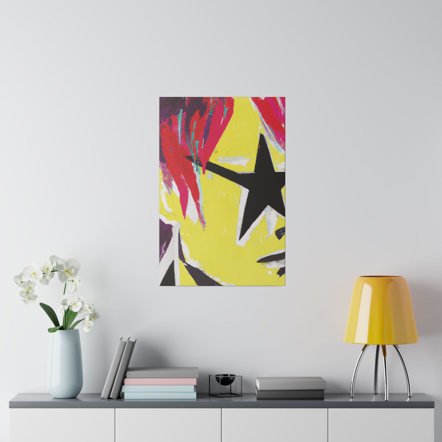 8768M - Rockstar Painting Print | Face | Abstract | Poster | Home Decor | Wall Art | Music Art | Canvas