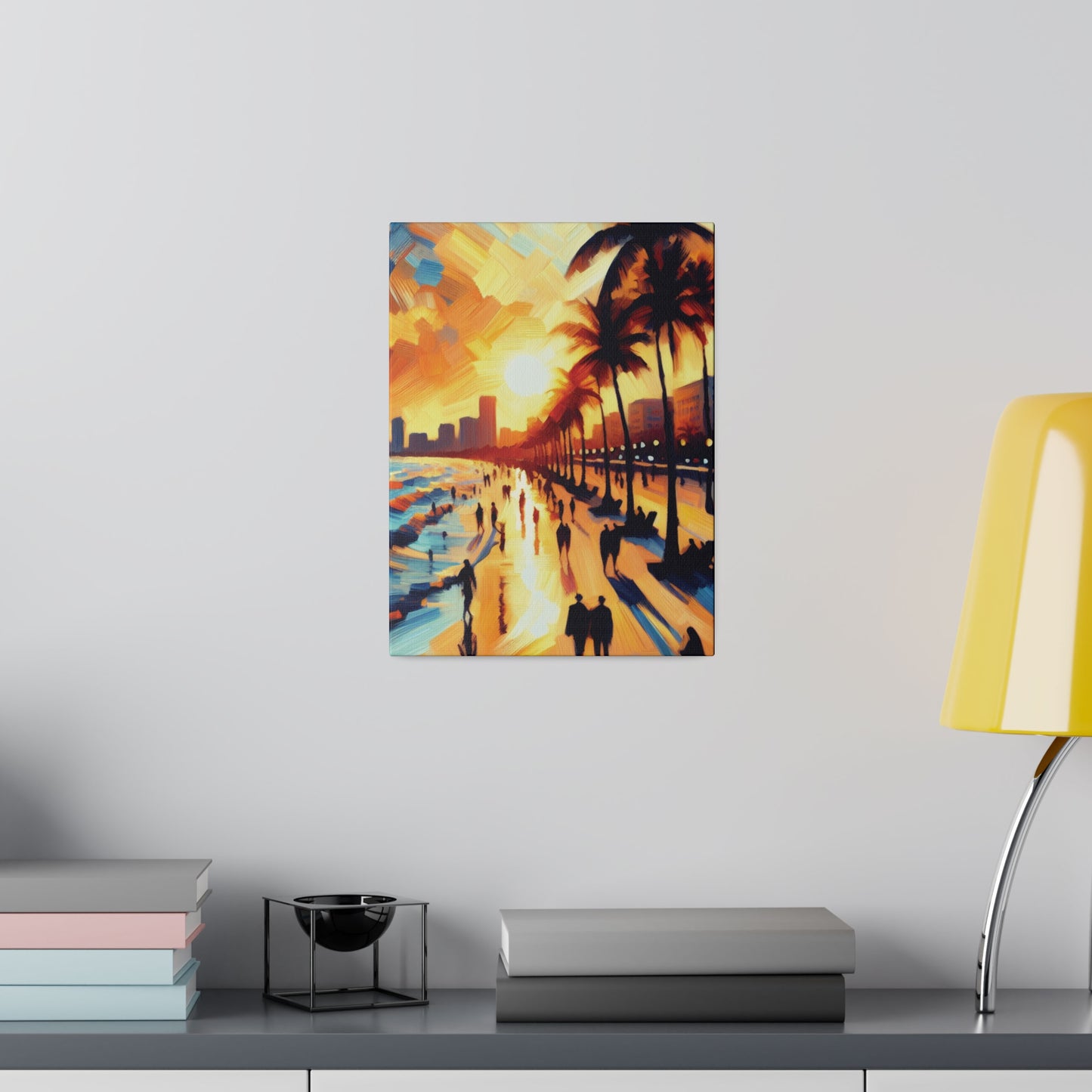 7846G - Miami Beach Sunset Painting Print | Miami | Beach | Sunset | Poster | Home Decor | Wall Art | Canvas