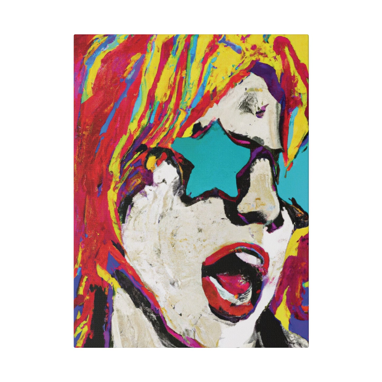 8876G - Rockstar Painting Print | Face | Abstract | Poster | Home Decor | Wall Art | Music Art | Canvas
