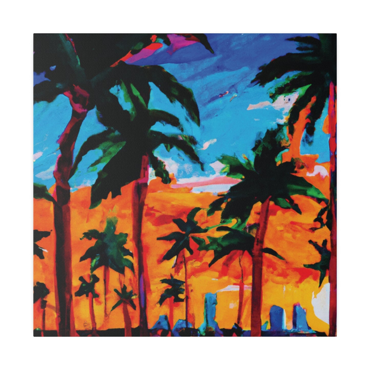 8453X - Miami Beach Sunset Painting Print | Miami | Beach | Sunset | Poster | Home Decor | Wall Art | Canvas