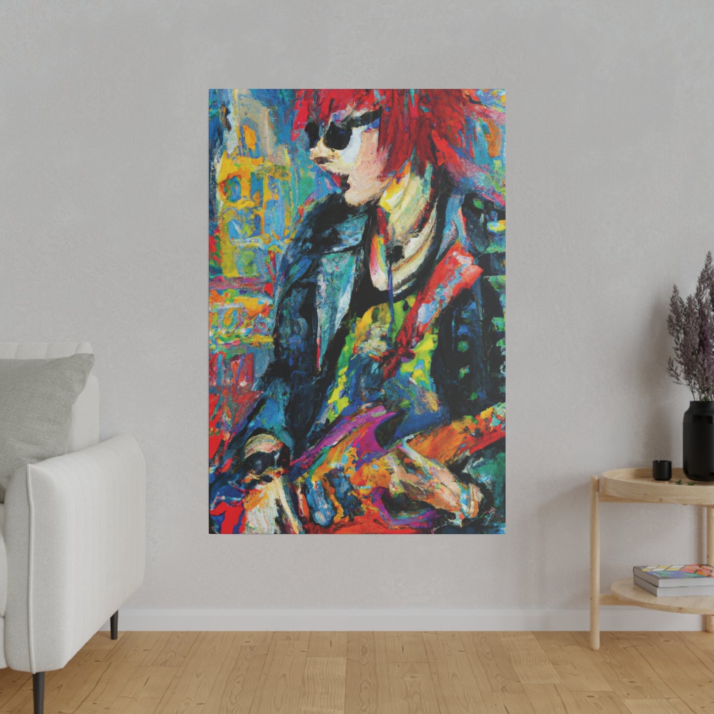 1754P - Rockstar Oil Painting Style Print | Poster | Home Decor | Wall Art | Music Art | Canvas