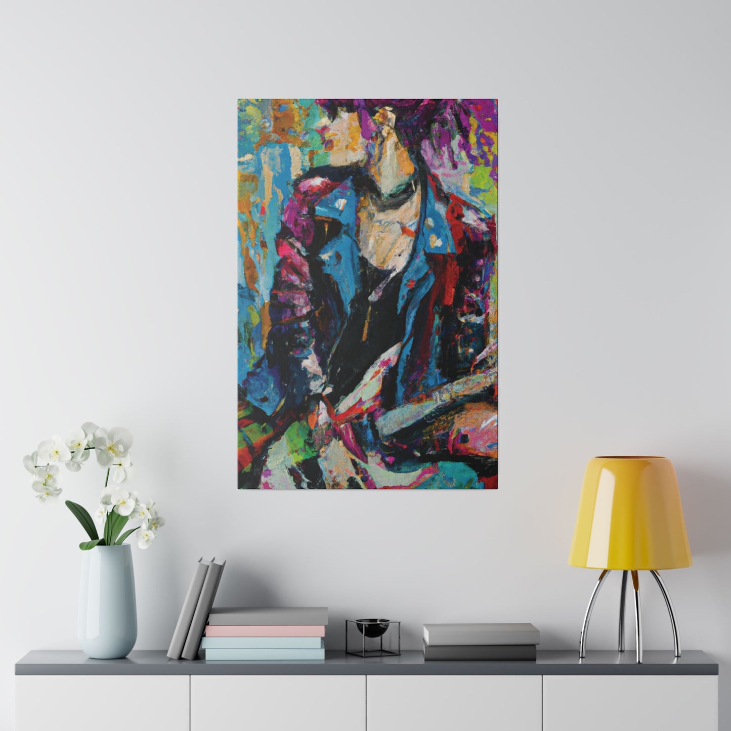 9653F - Rockstar Oil Painting Style Print | Poster | Home Decor | Wall Art | Music Art | Canvas