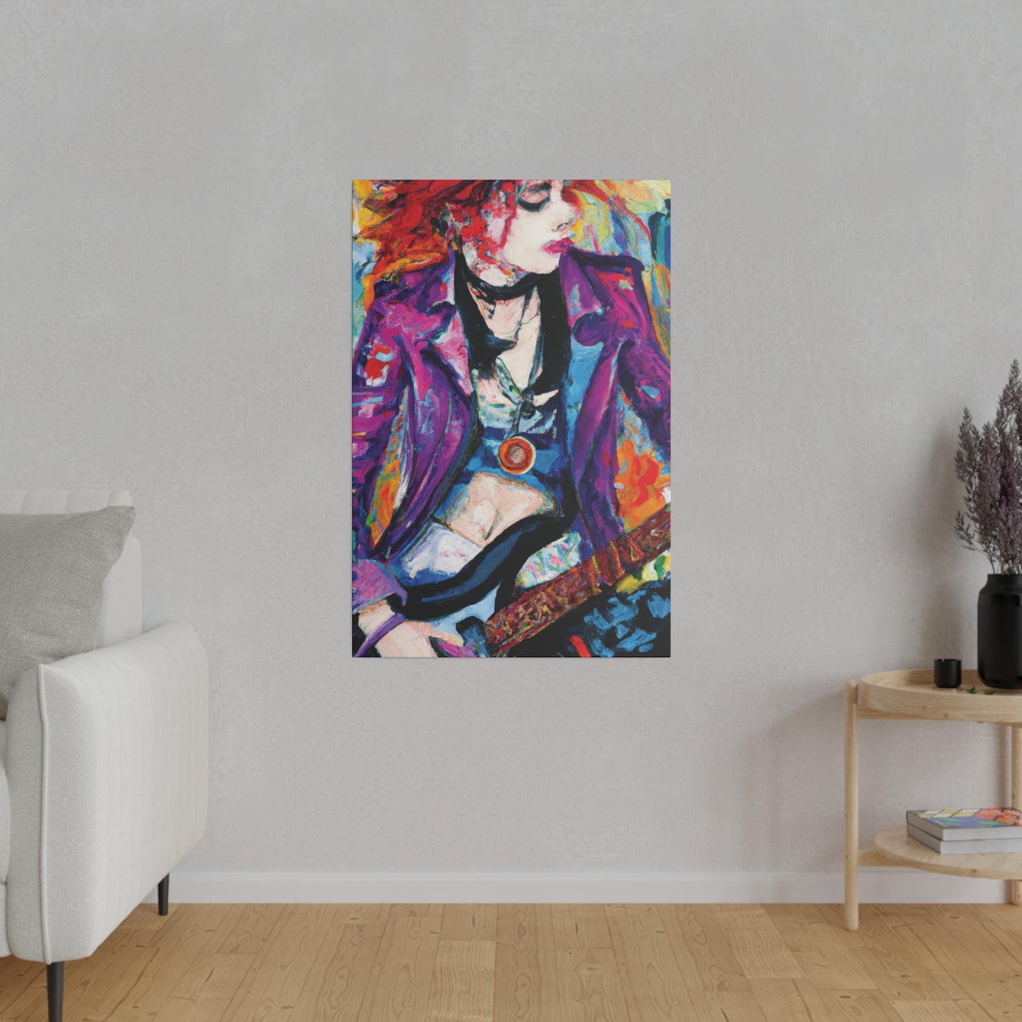 9712Y - Rockstar Oil Painting Style Print | Poster | Home Decor | Wall Art | Music Art | Canvas