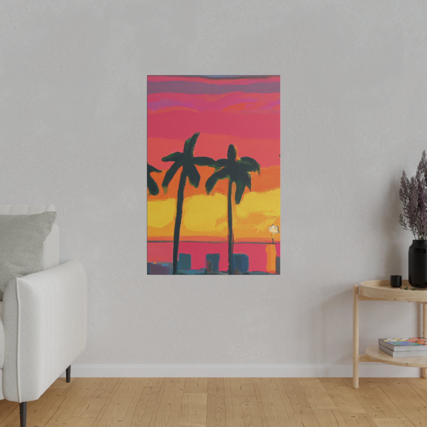 9642Q - Miami Beach Sunset Painting Print | Miami | Beach | Sunset | Poster | Home Decor | Wall Art | Canvas