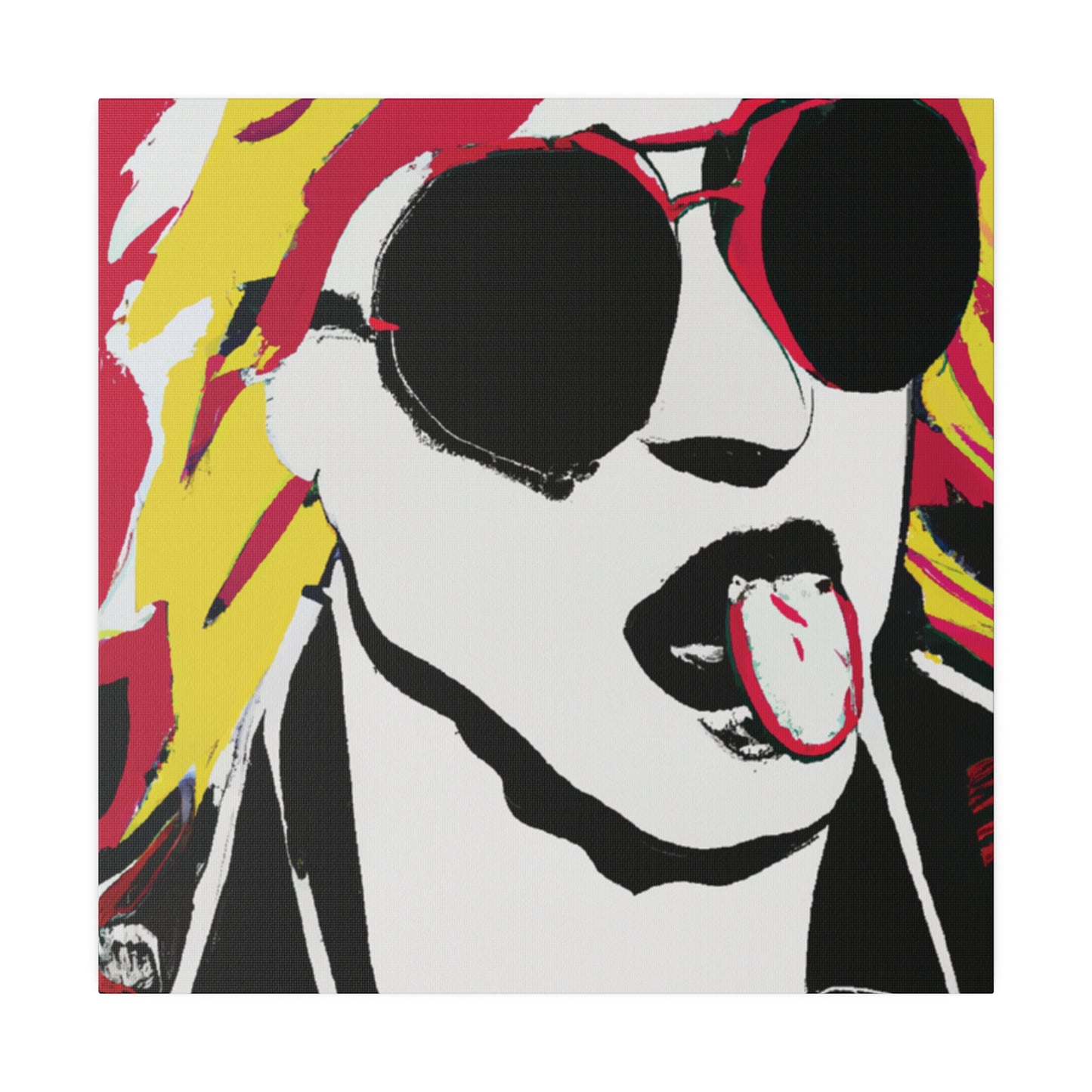 4851A - Rockstar Painting Print | Face | Abstract | Poster | Home Decor | Wall Art | Music Art | Canvas