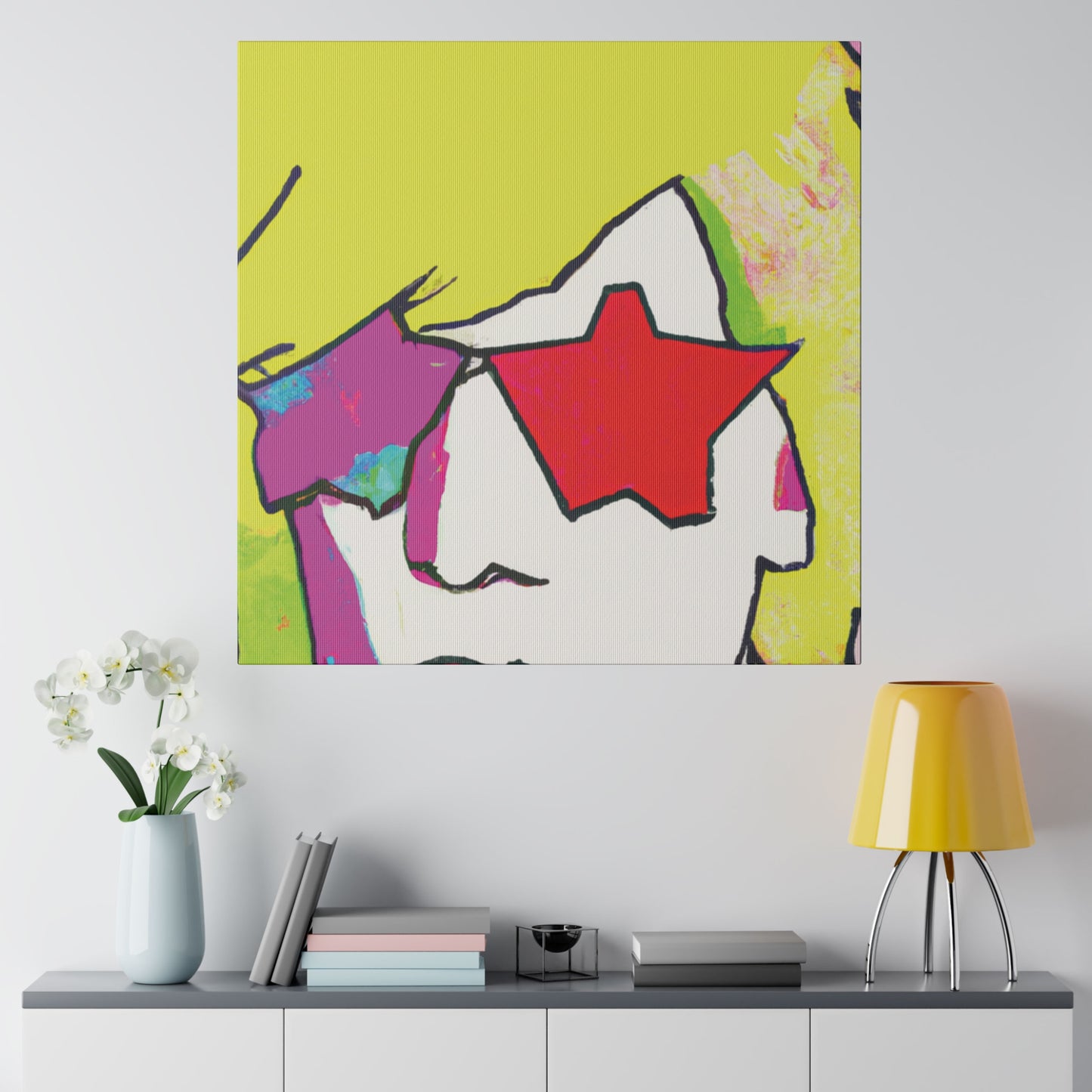 7452F - Rockstar Painting Print | Face | Abstract | Poster | Home Decor | Wall Art | Music Art | Canvas