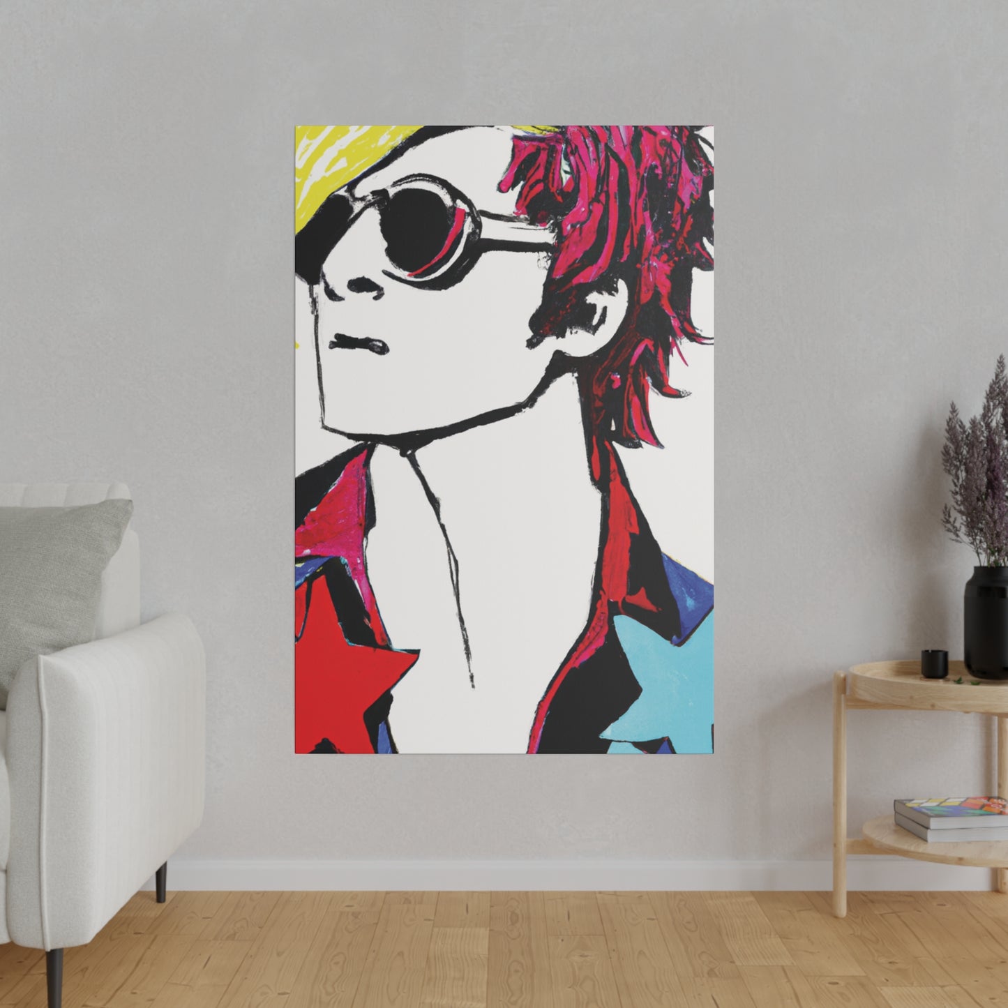 5319A - Rockstar Painting Print | Face | Abstract | Poster | Home Decor | Wall Art | Music Art | Canvas