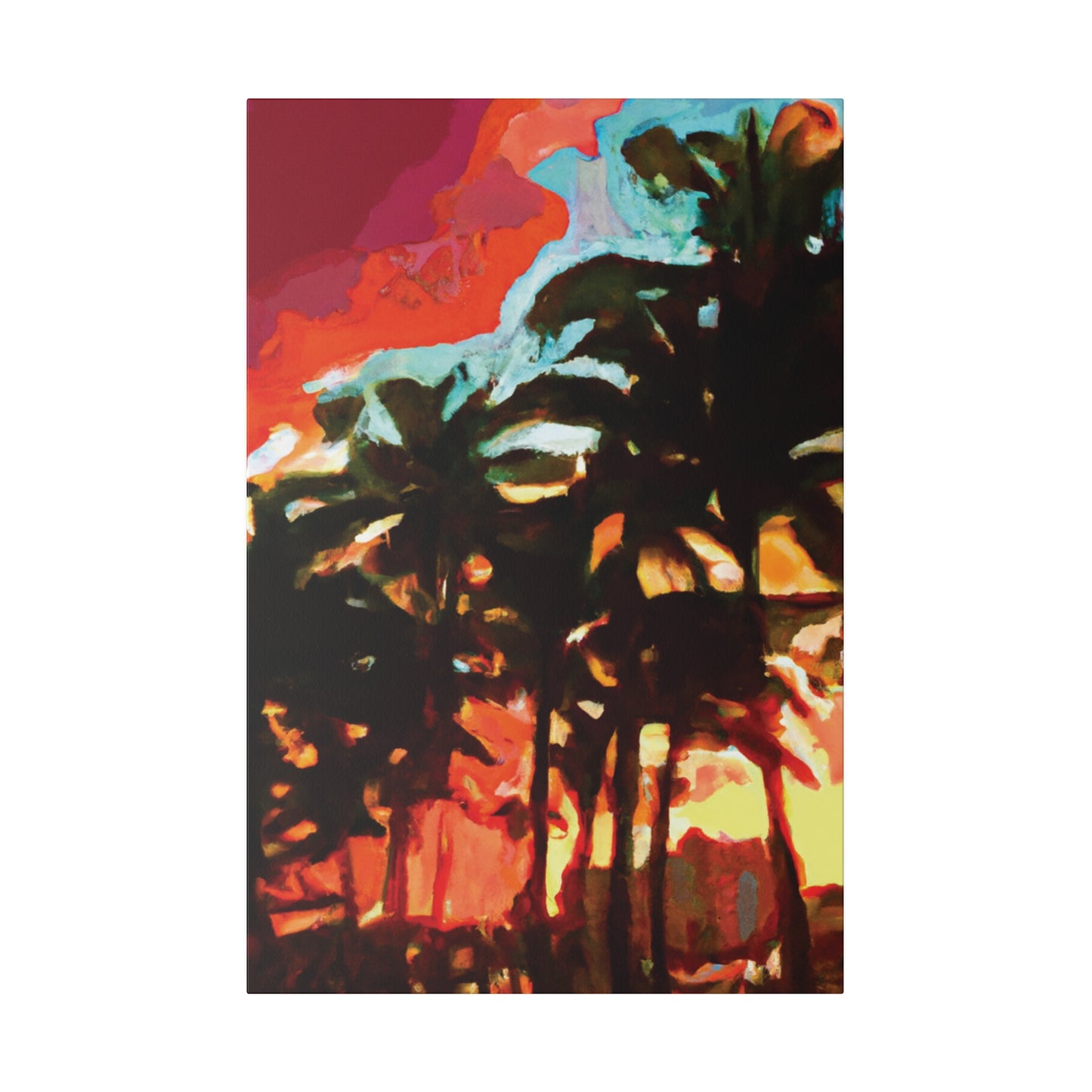 4052W - Miami Beach Sunset Painting Print | Miami | Beach | Sunset | Poster | Home Decor | Wall Art | Canvas