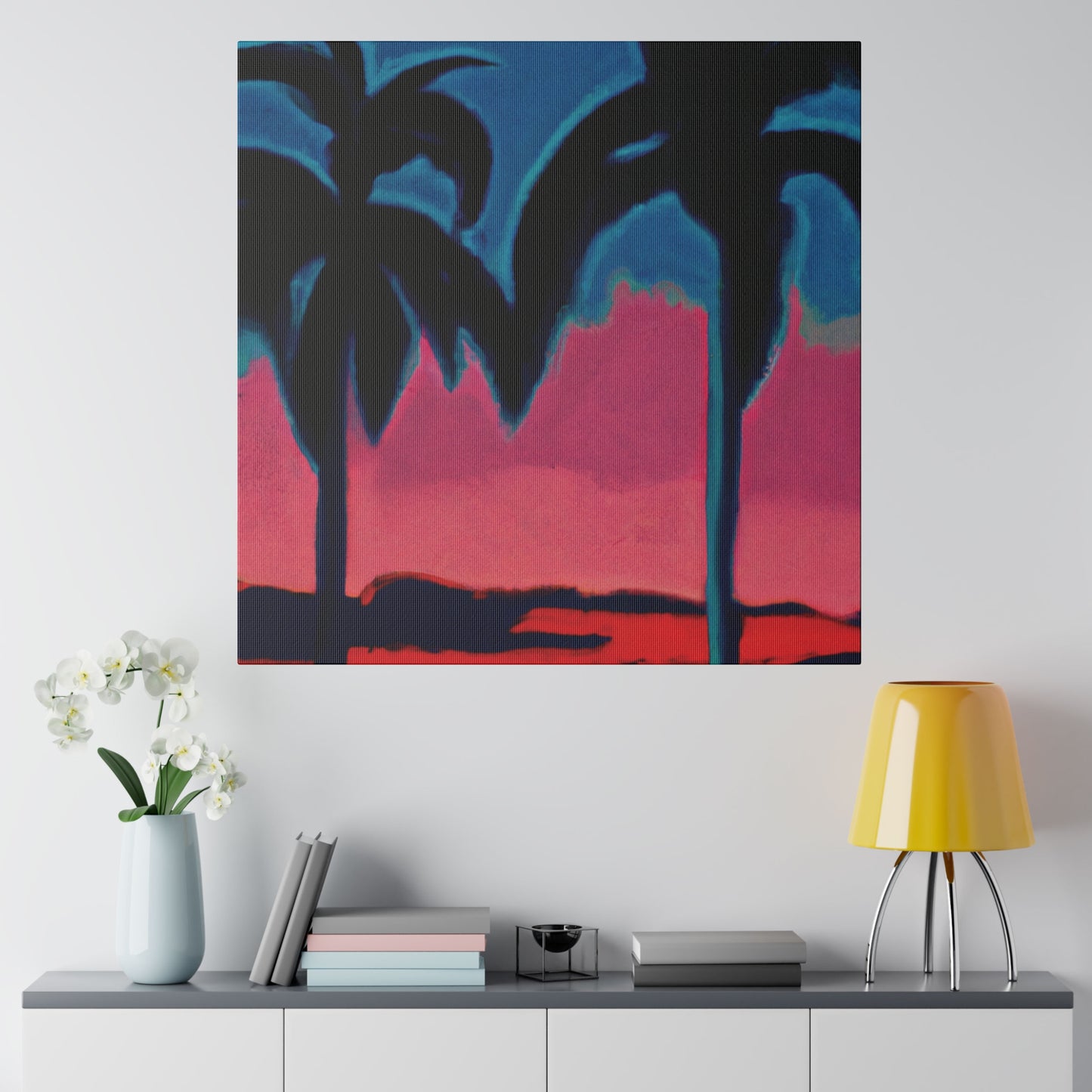 2545B - Miami Beach Sunset Painting Print | Miami | Beach | Sunset | Poster | Home Decor | Wall Art | Canvas