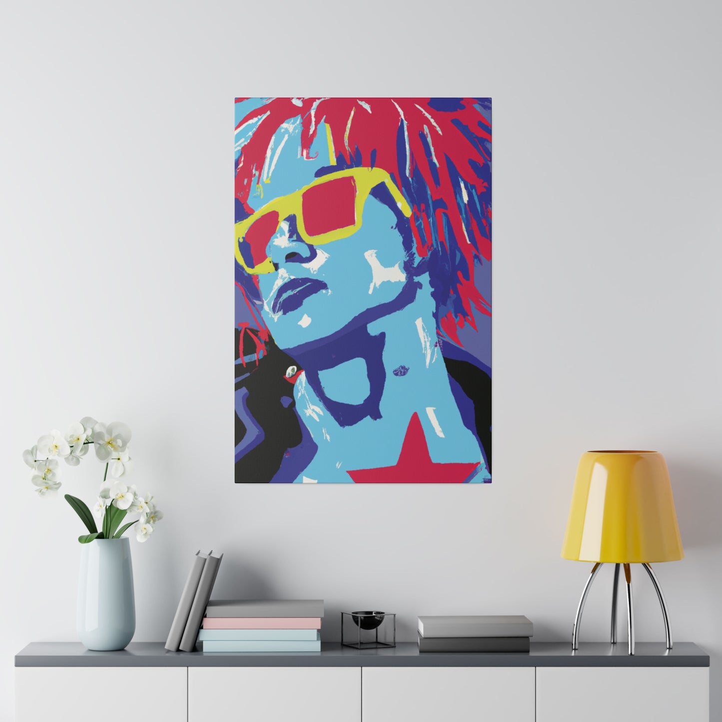 8377T - Rockstar Painting Print | Face | Abstract | Poster | Home Decor | Wall Art | Music Art | Canvas