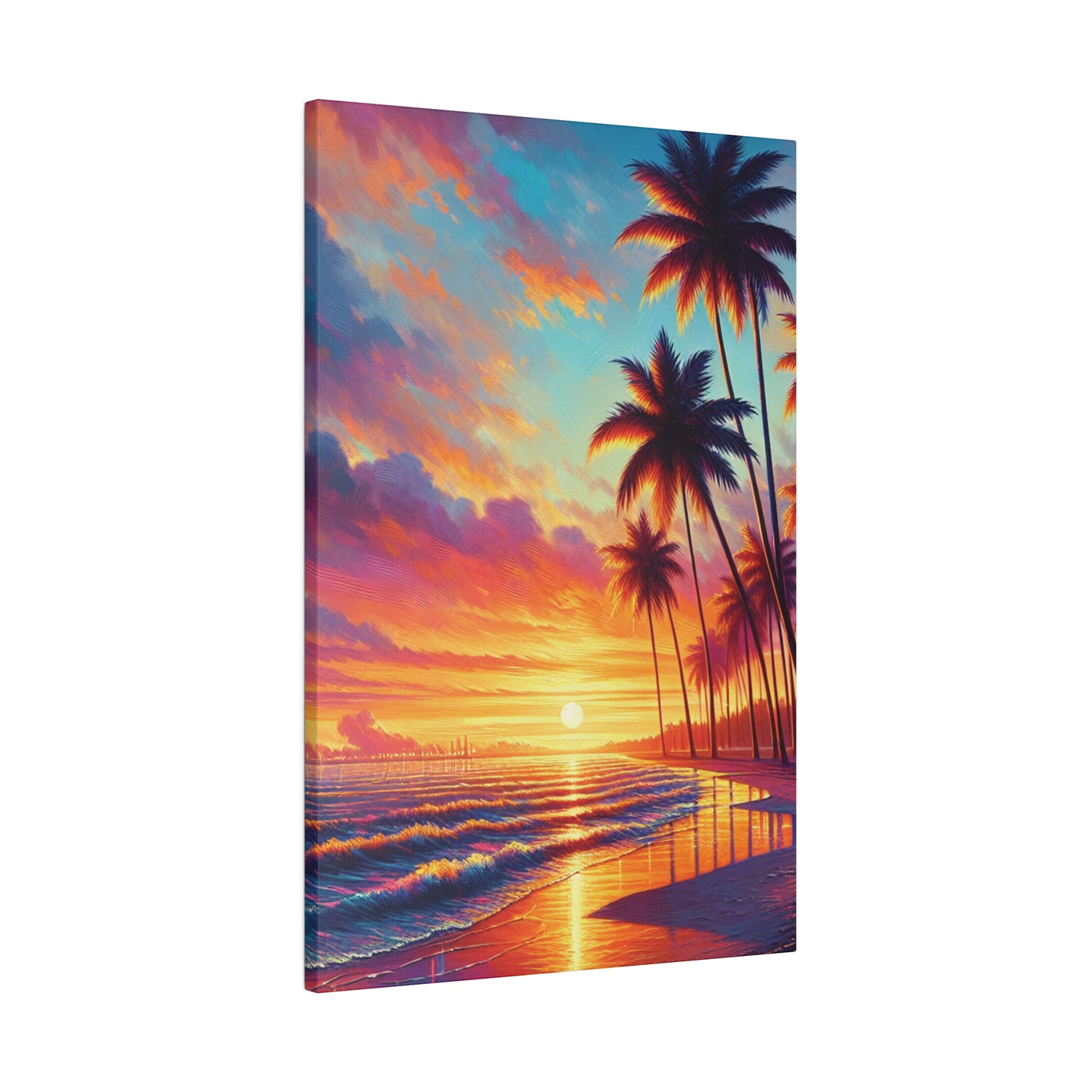 2398K - miami beach art, sunset background, ocean art work, beach art work, sunset designs, miami beach painting, miami beach print