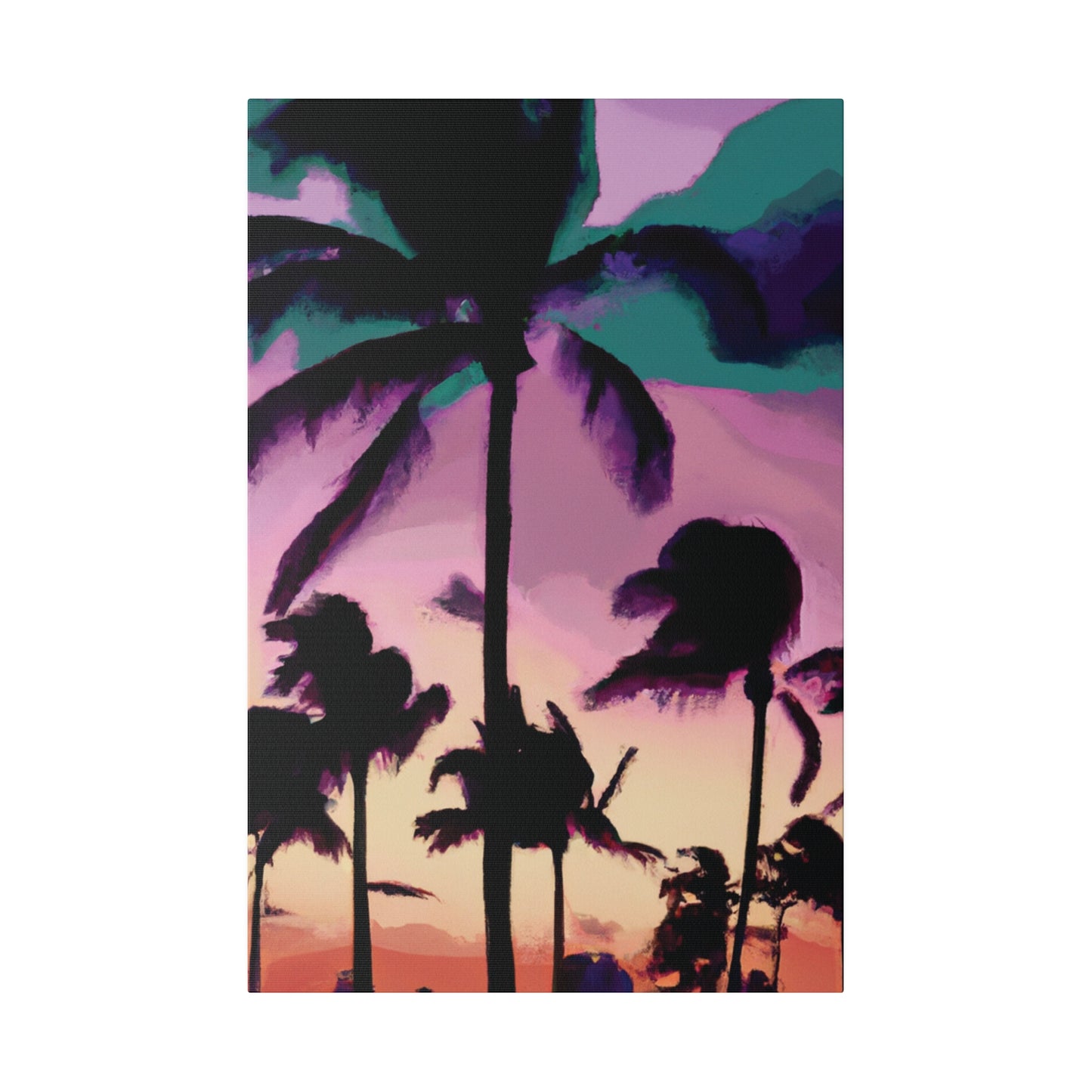 3258K - Miami Beach Sunset Painting Print | Miami | Beach | Sunset | Poster | Home Decor | Wall Art | Canvas