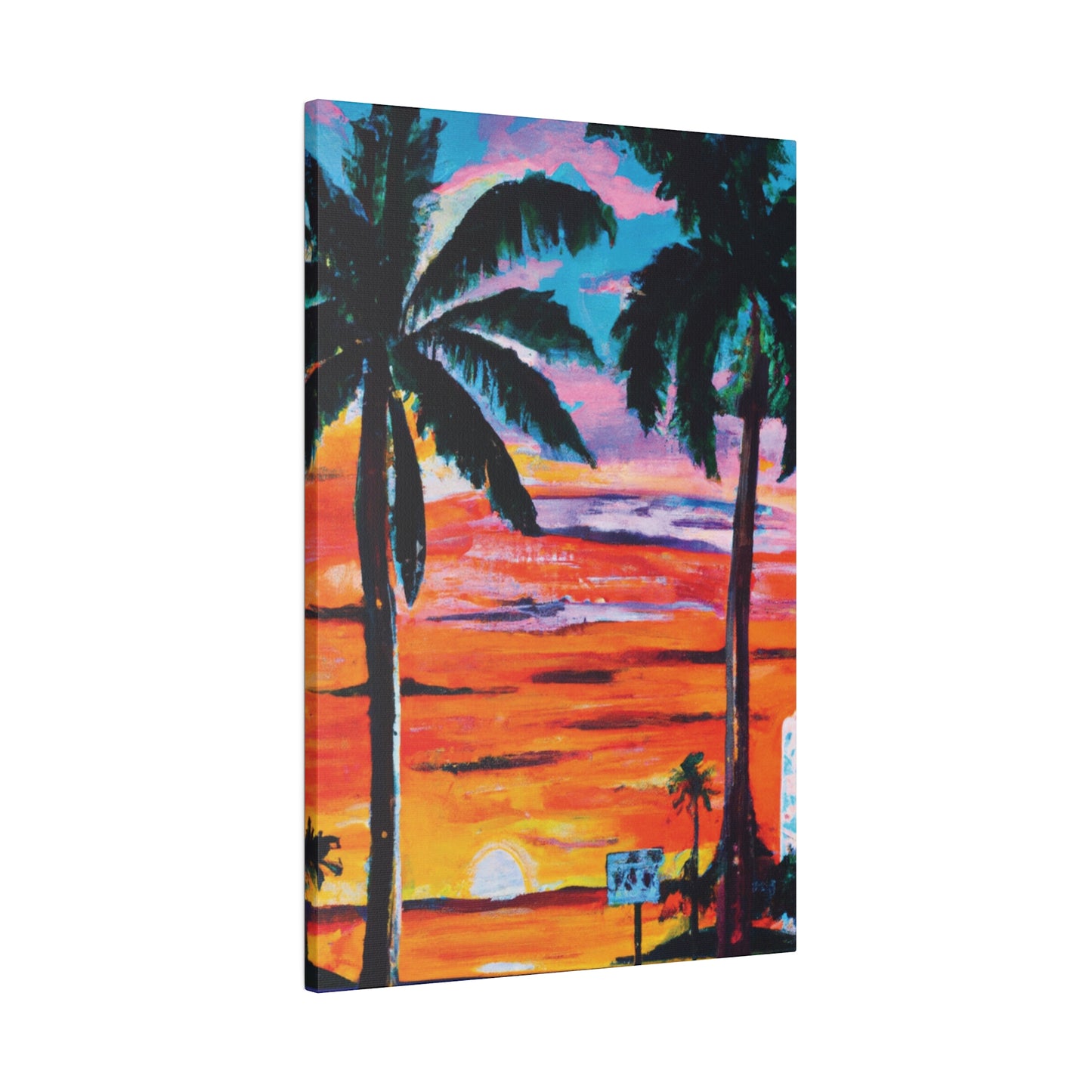 7358V - Miami Beach Sunset Painting Print | Miami | Beach | Sunset | Poster | Home Decor | Wall Art | Canvas