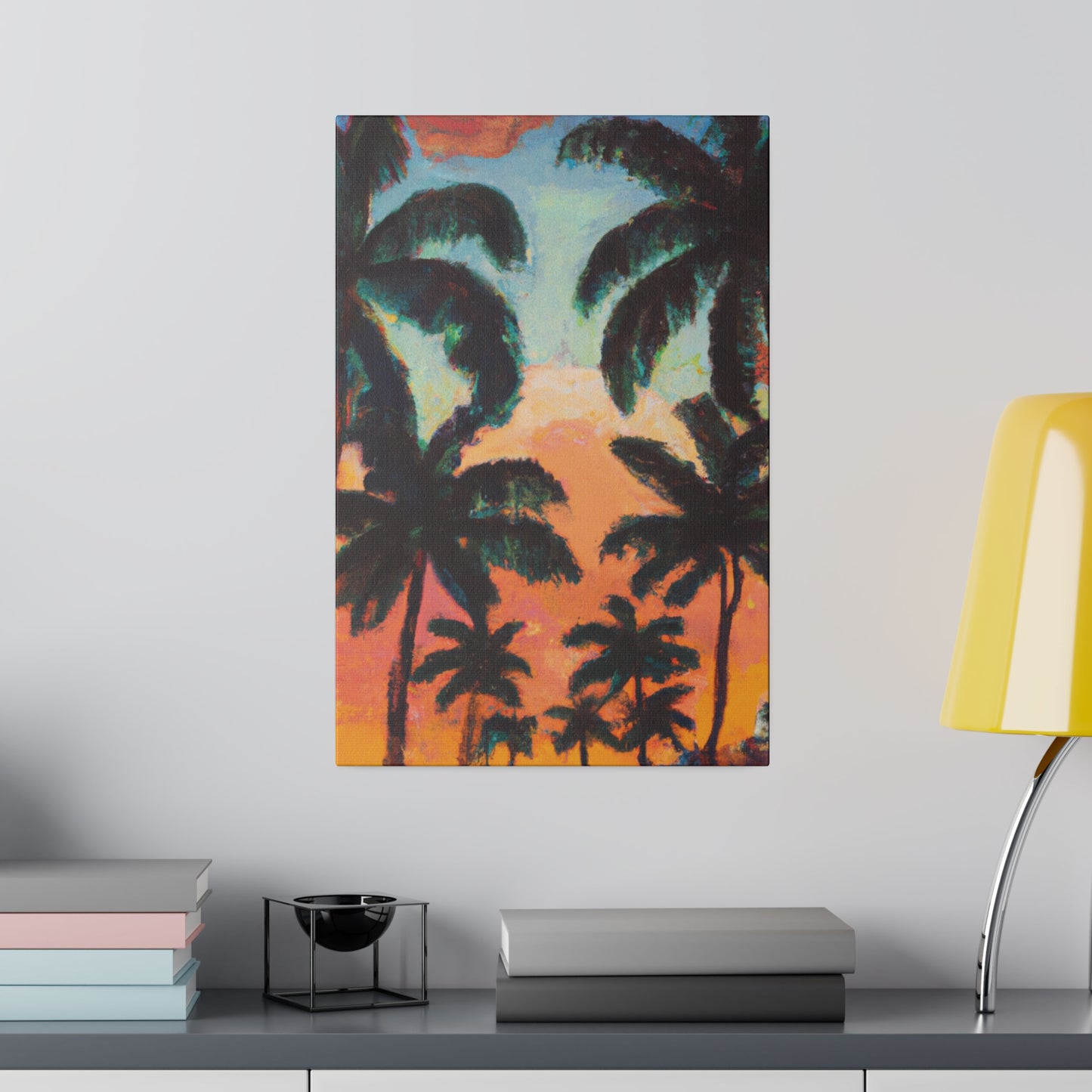 2854A - Miami Beach Sunset Painting Print | Miami | Beach | Sunset | Poster | Home Decor | Wall Art | Canvas