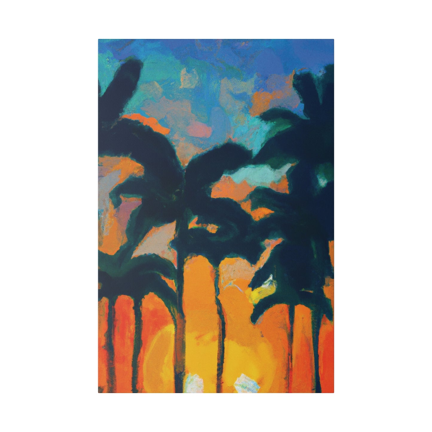 6877B - Miami Beach Sunset Painting Print | Miami | Beach | Sunset | Poster | Home Decor | Wall Art | Canvas