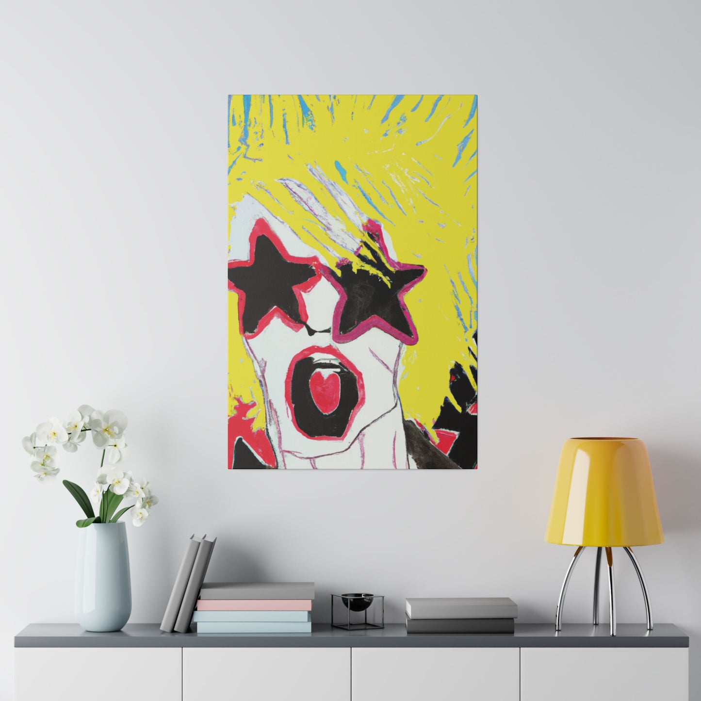 6256G - Rockstar Painting Print | Face | Abstract | Poster | Home Decor | Wall Art | Music Art | Canvas