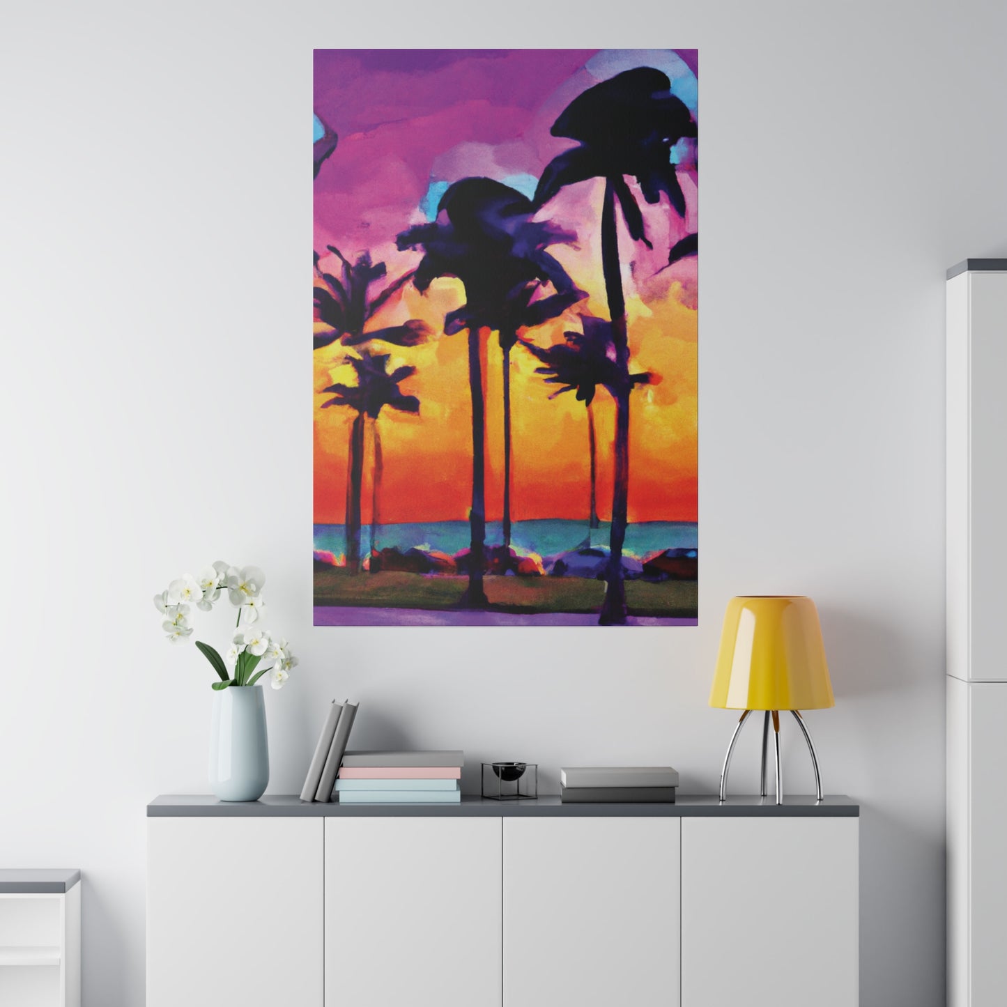 9824V - Miami Beach Sunset Painting Print | Miami | Beach | Sunset | Poster | Home Decor | Wall Art | Canvas
