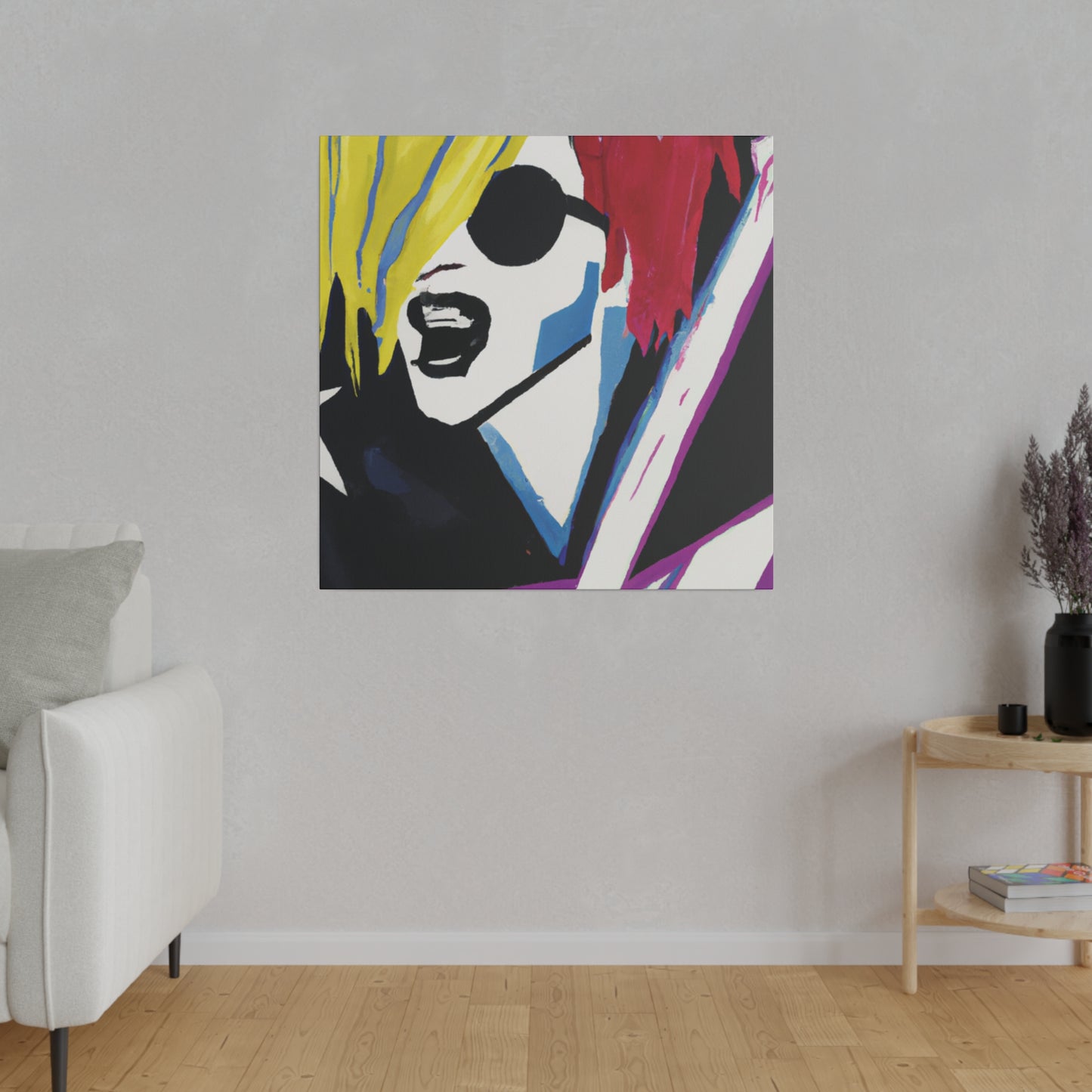 8784F - Rockstar Painting Print | Face | Abstract | Poster | Home Decor | Wall Art | Music Art | Canvas