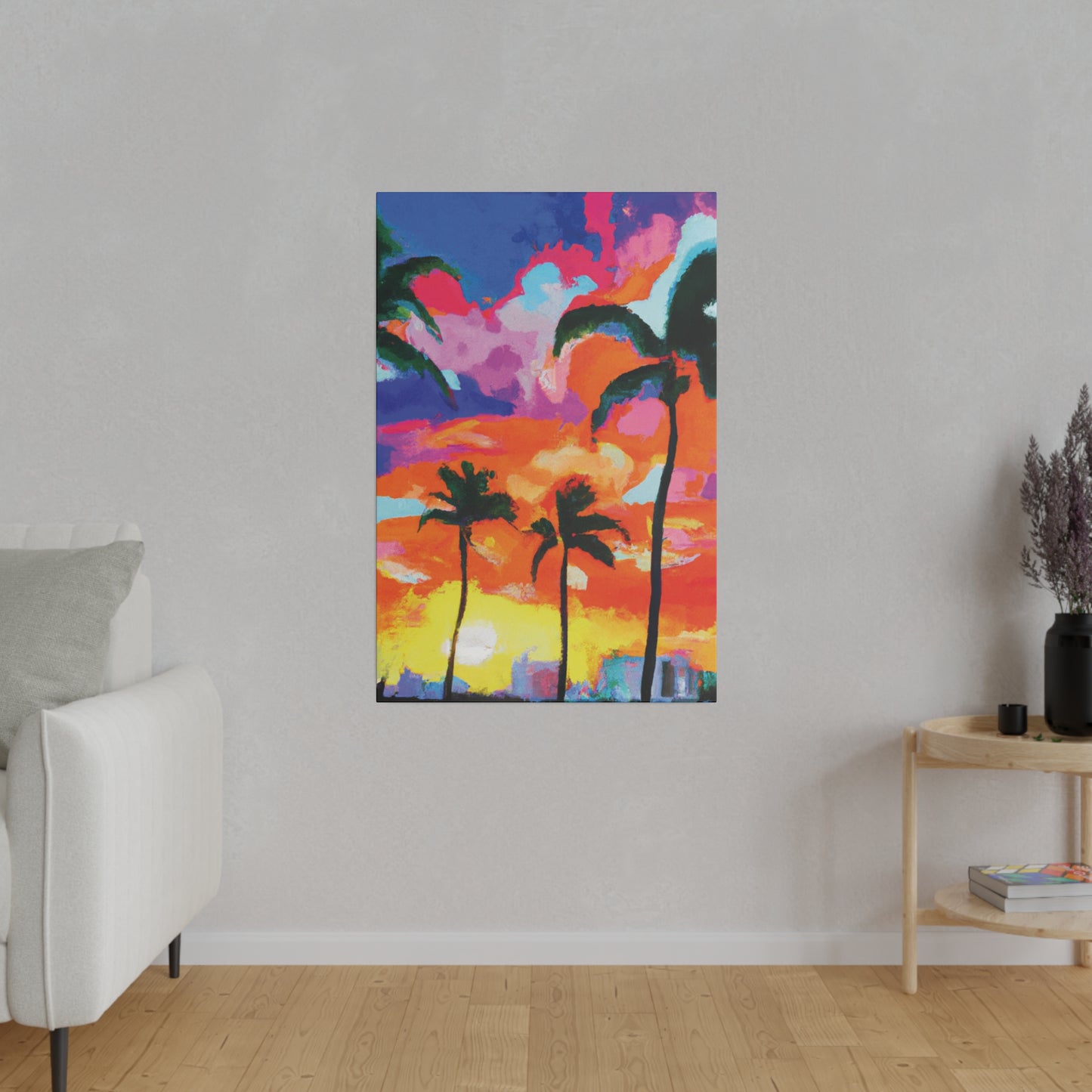 8579F - Miami Beach Sunset Painting Print | Miami | Beach | Sunset | Poster | Home Decor | Wall Art | Canvas