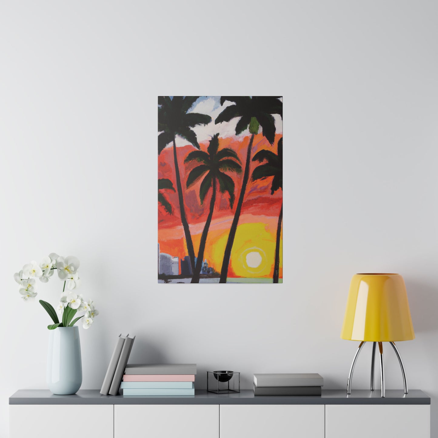 3556V - Miami Beach Sunset Painting Print | Miami | Beach | Sunset | Poster | Home Decor | Wall Art | Canvas