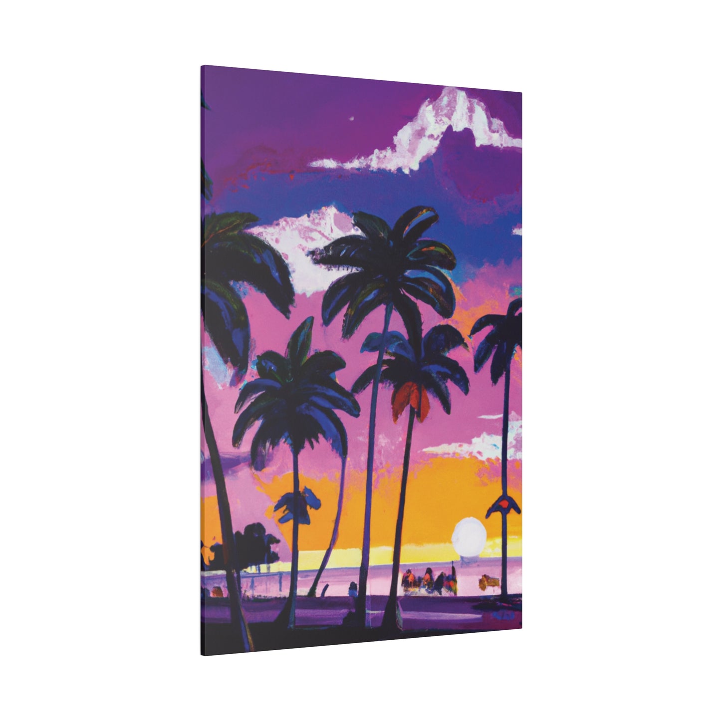 3714A - Miami Beach Sunset Painting Print | Miami | Beach | Sunset | Poster | Home Decor | Wall Art | Canvas