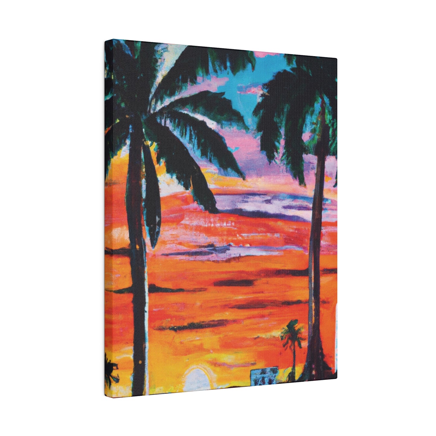 7358V - Miami Beach Sunset Painting Print | Miami | Beach | Sunset | Poster | Home Decor | Wall Art | Canvas