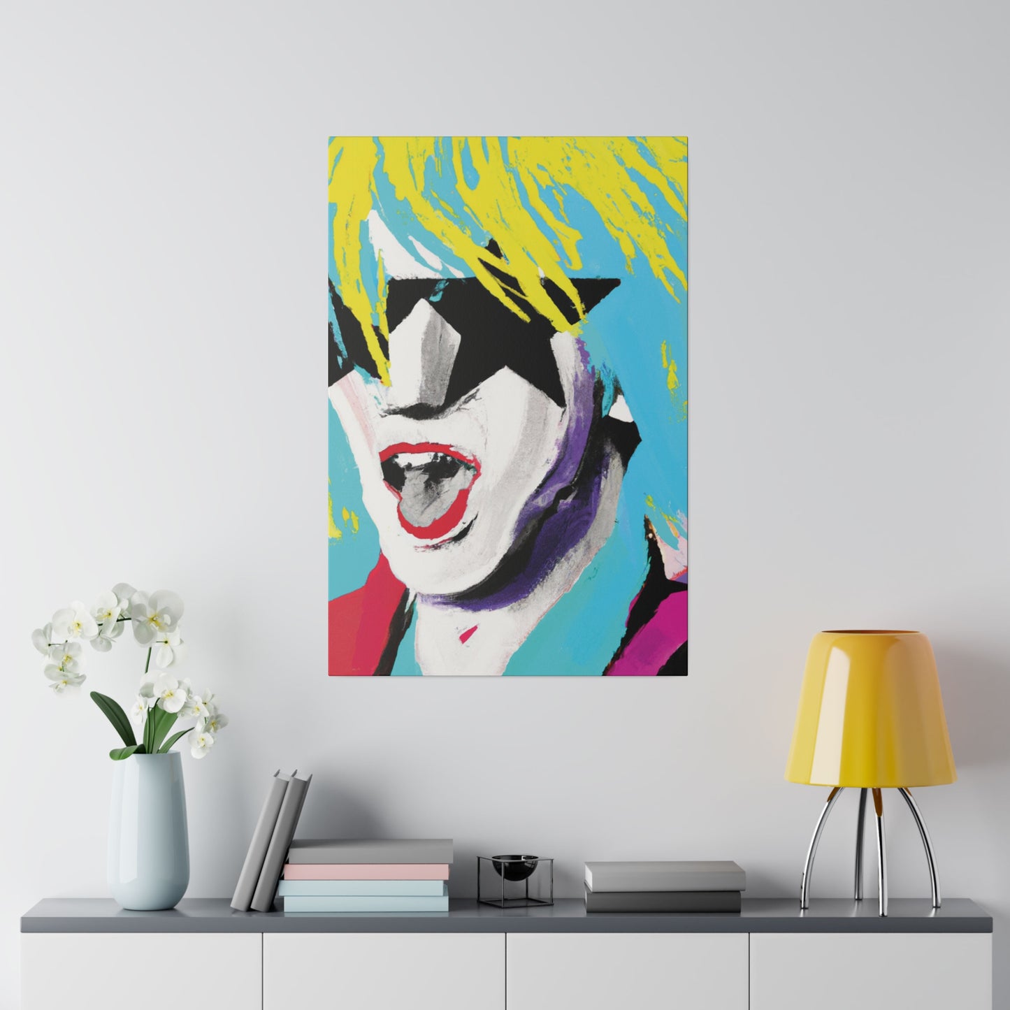 8736P - Rockstar Painting Print | Face | Abstract | Poster | Home Decor | Wall Art | Music Art | Canvas