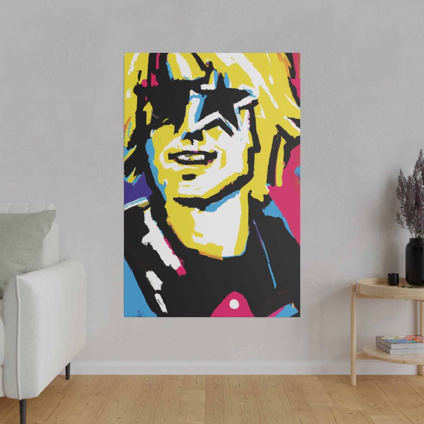 3292X - Rockstar Painting Print | Face | Abstract | Poster | Home Decor | Wall Art | Music Art | Canvas