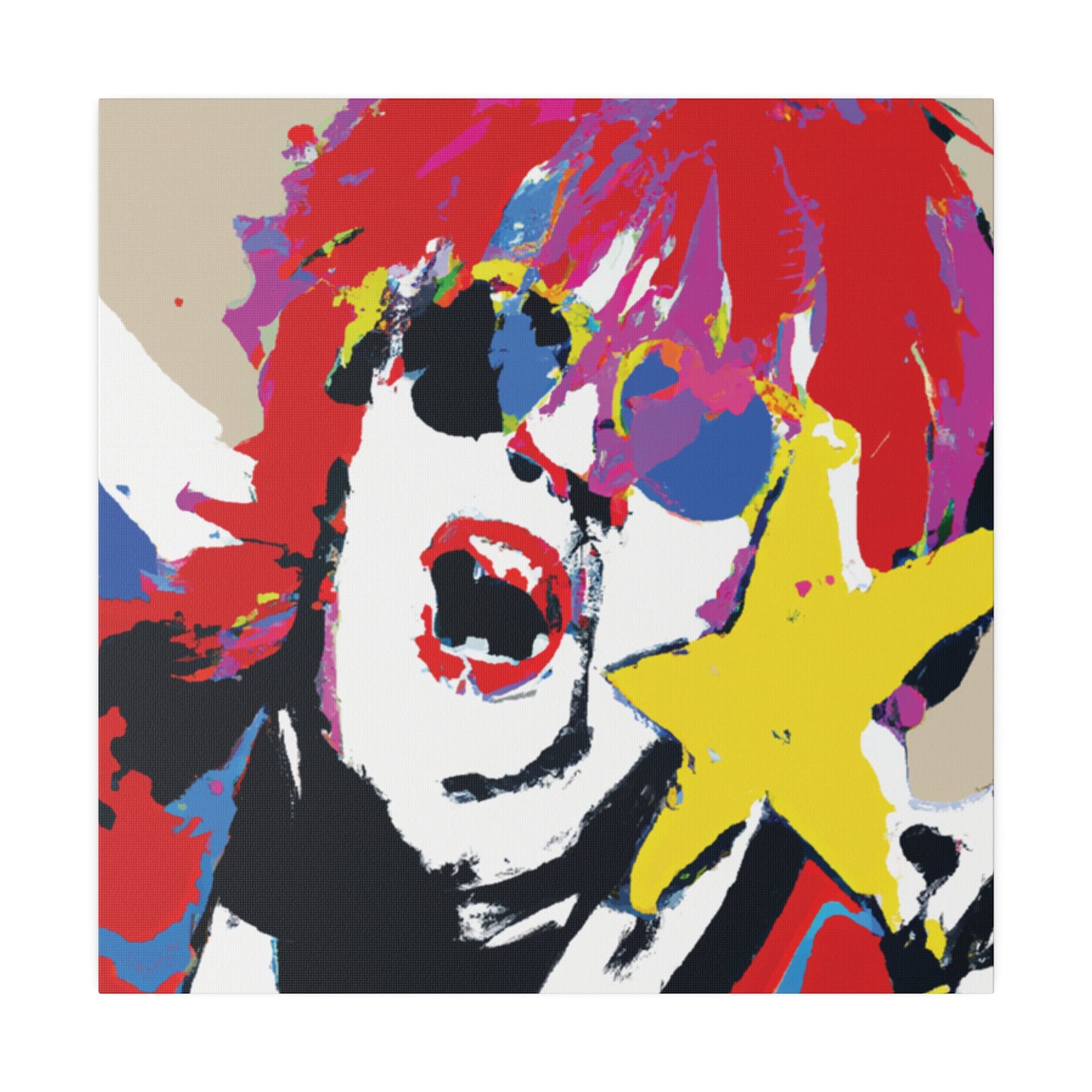 8717H - Rockstar Painting Print | Face | Abstract | Poster | Home Decor | Wall Art | Music Art | Canvas