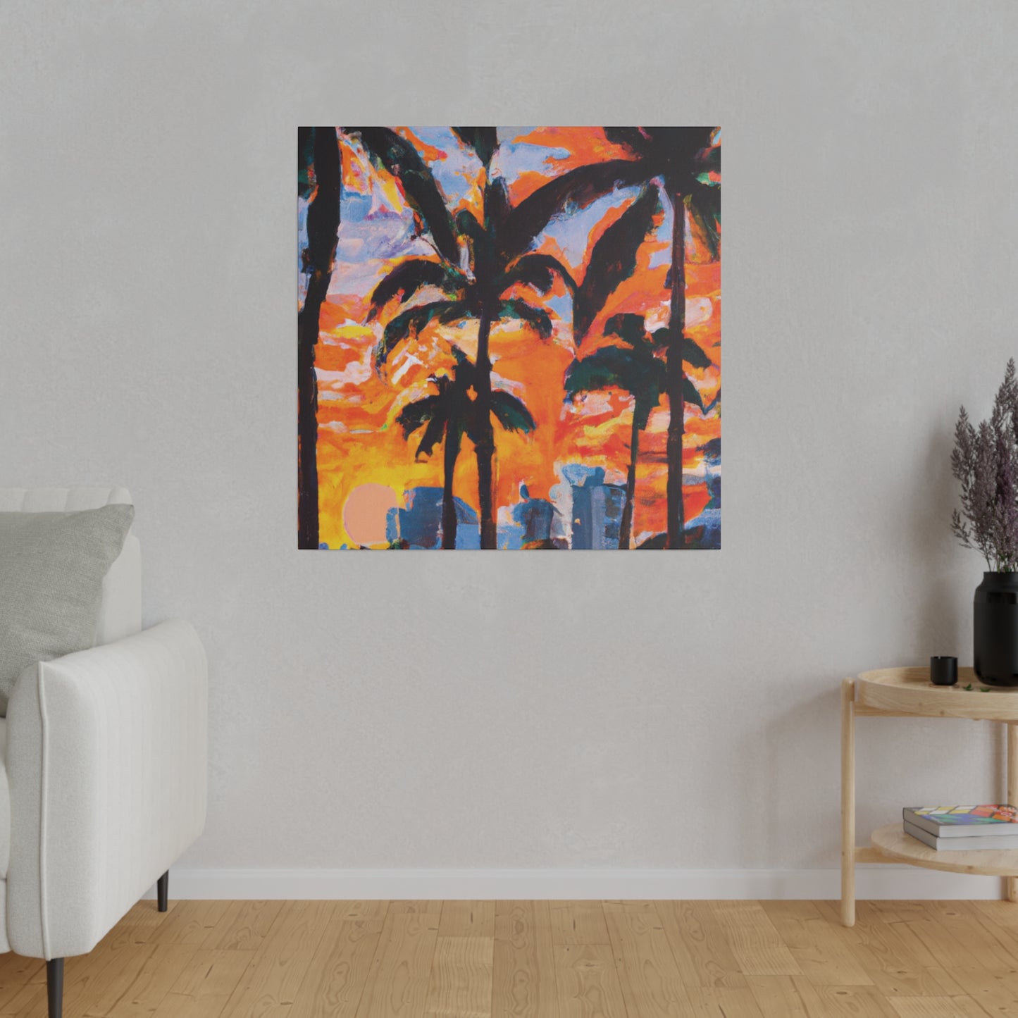 8957Q - Miami Beach Sunset Painting Print | Miami | Beach | Sunset | Poster | Home Decor | Wall Art | Canvas