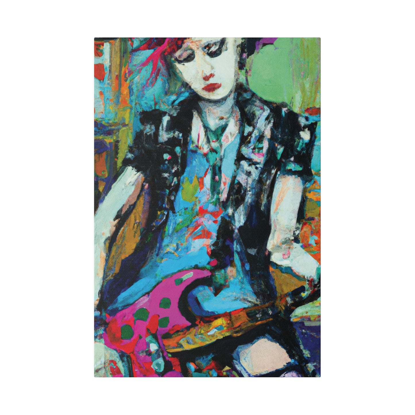 8725A - Rockstar Oil Painting Style Print | Poster | Home Decor | Wall Art | Music Art | Canvas