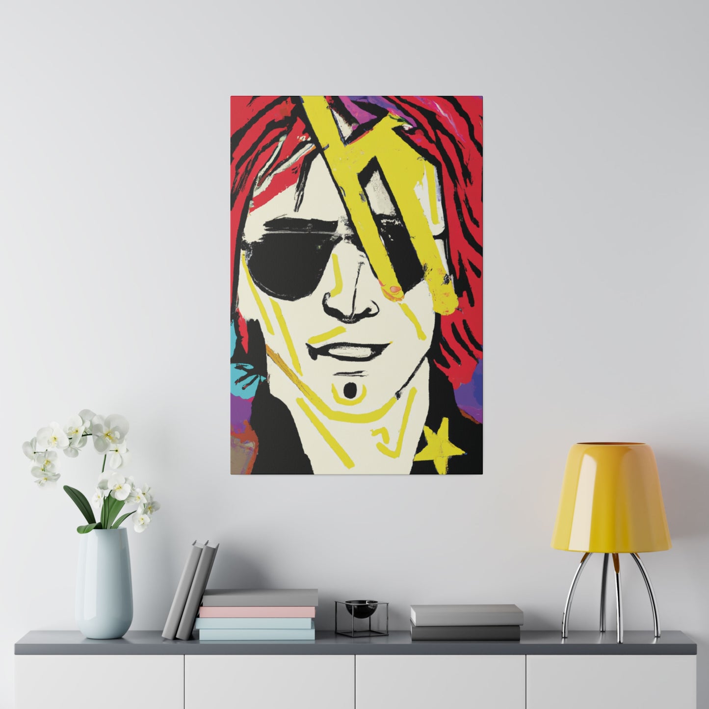 7106Z - Rockstar Painting Print | Face | Abstract | Poster | Home Decor | Wall Art | Music Art | Canvas